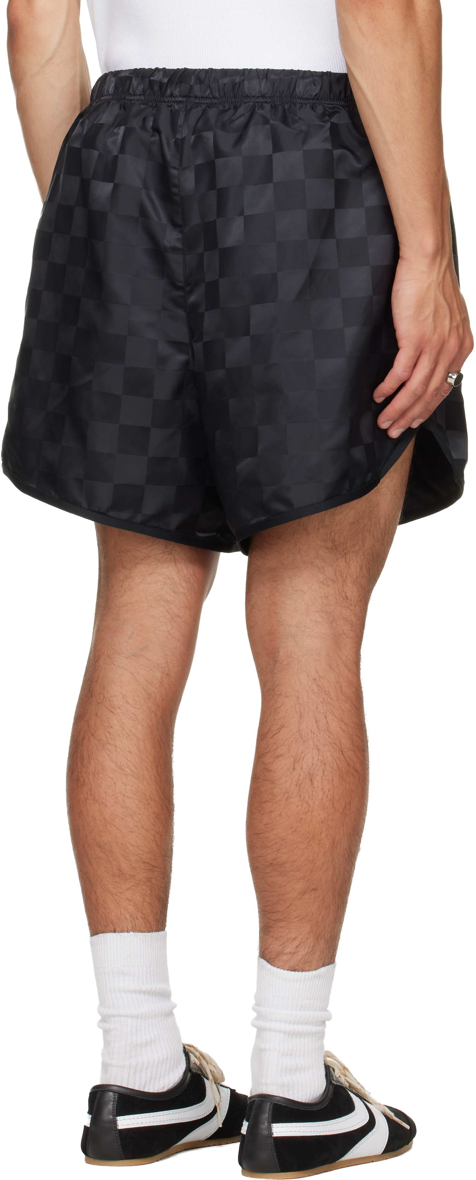 Fear of God ESSENTIALS - Black Checkered Gym Shorts