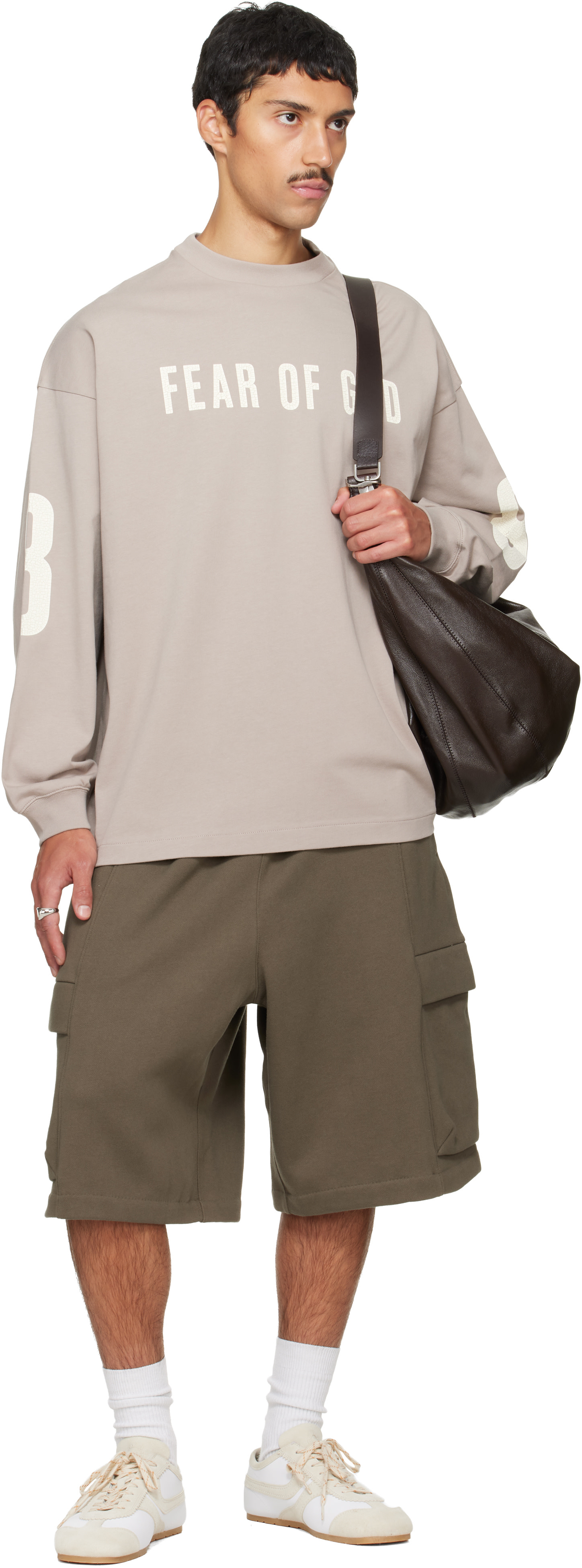 Fear of God ESSENTIALS - Short de basketball cargo kaki