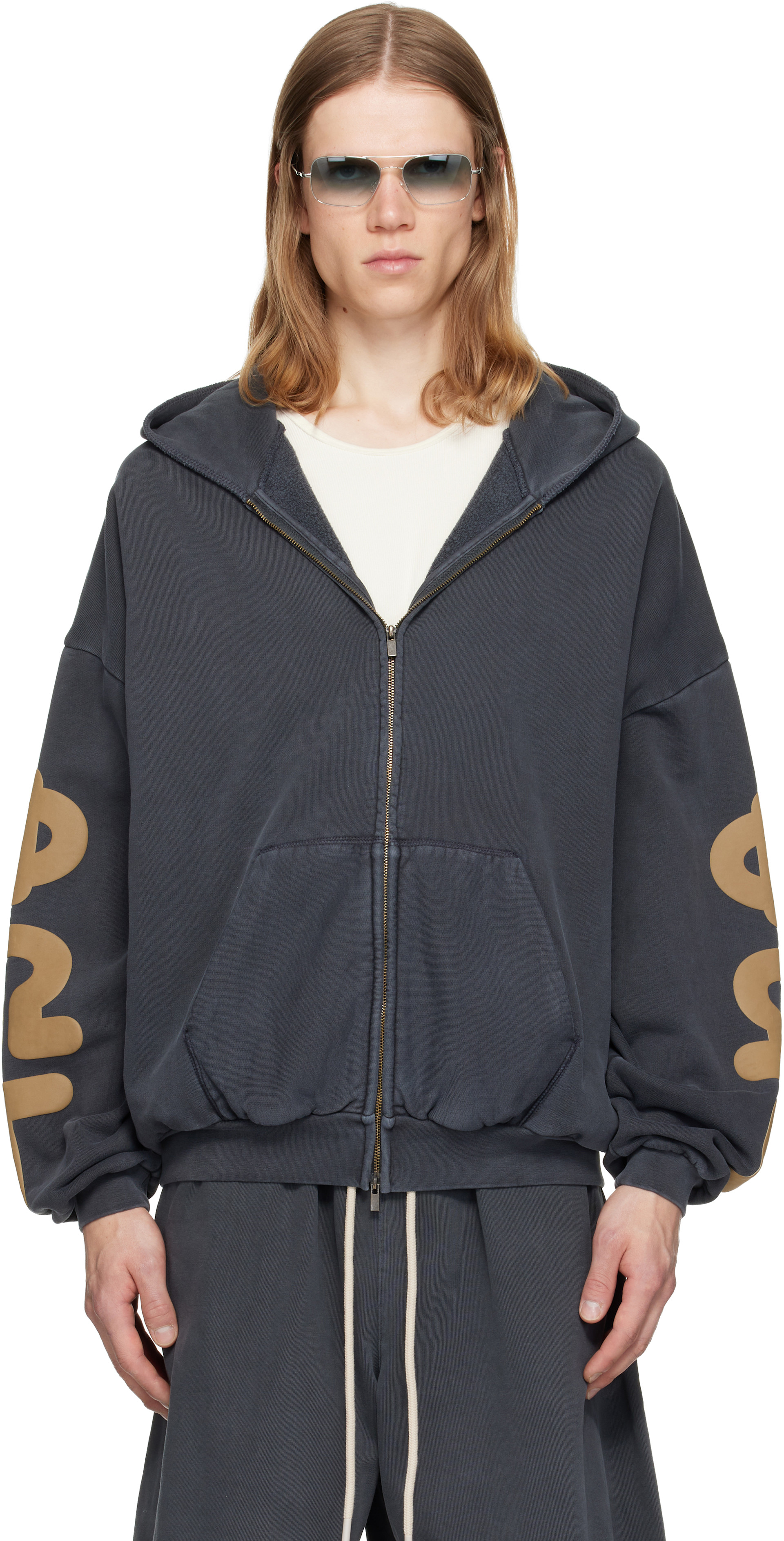 Fear of God ESSENTIALS - Pull à capuche 90's gris à glissière