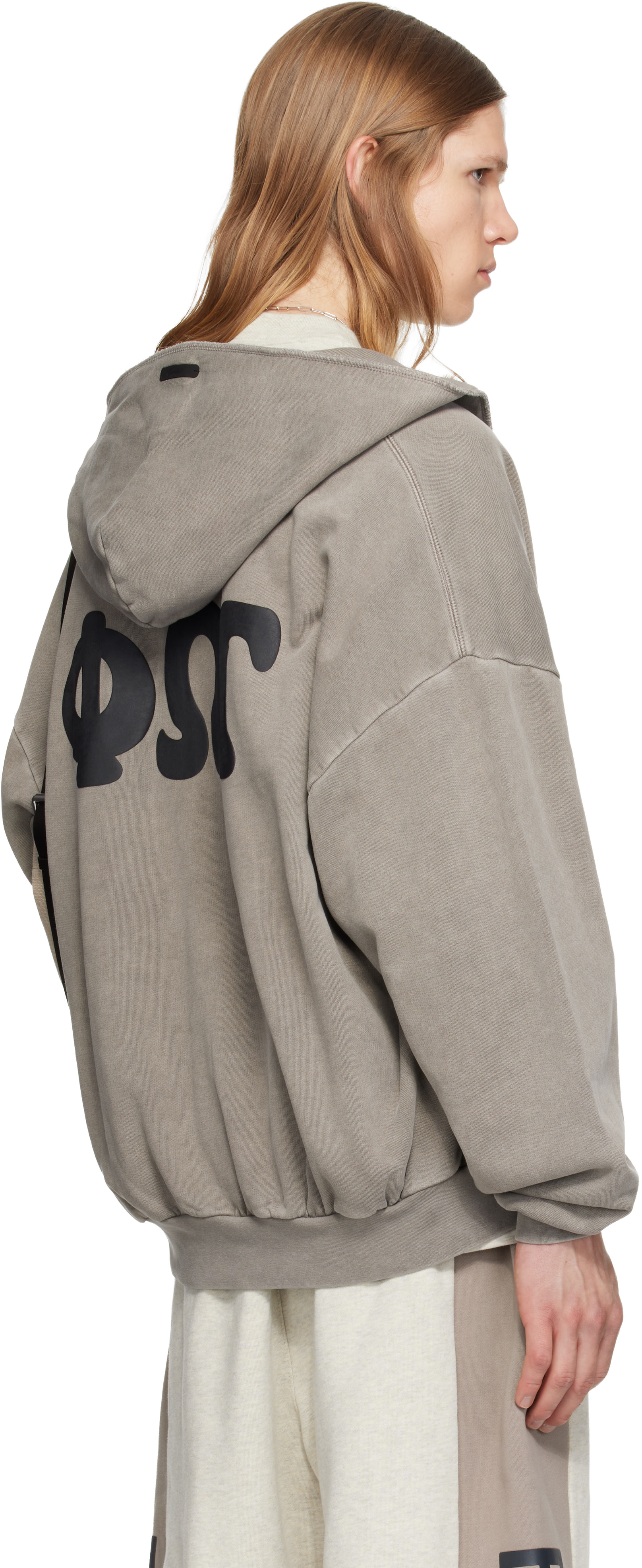 Fear of God ESSENTIALS - Pull à capuche 90's gris à glissière