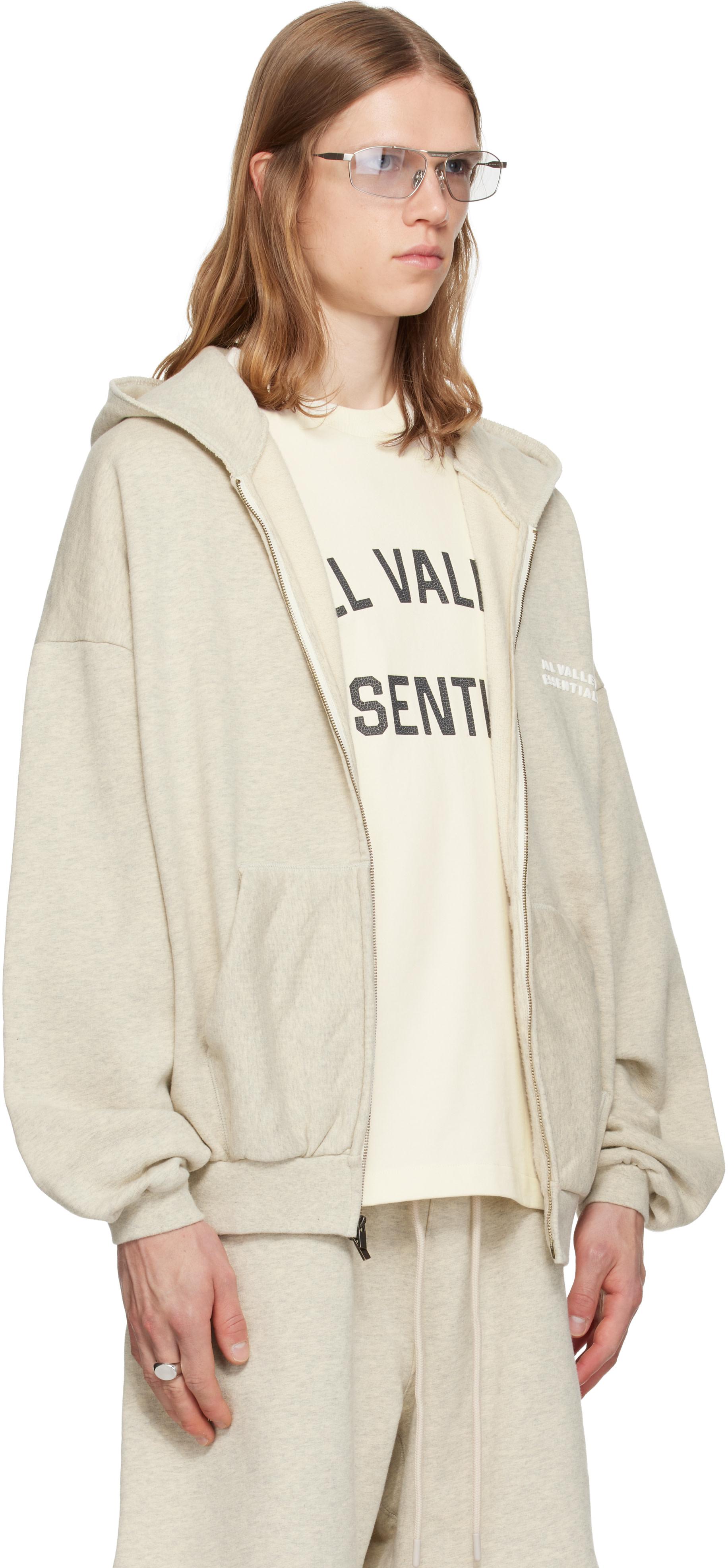Fear of God ESSENTIALS - ベージュ 90's ジップアップフーディ