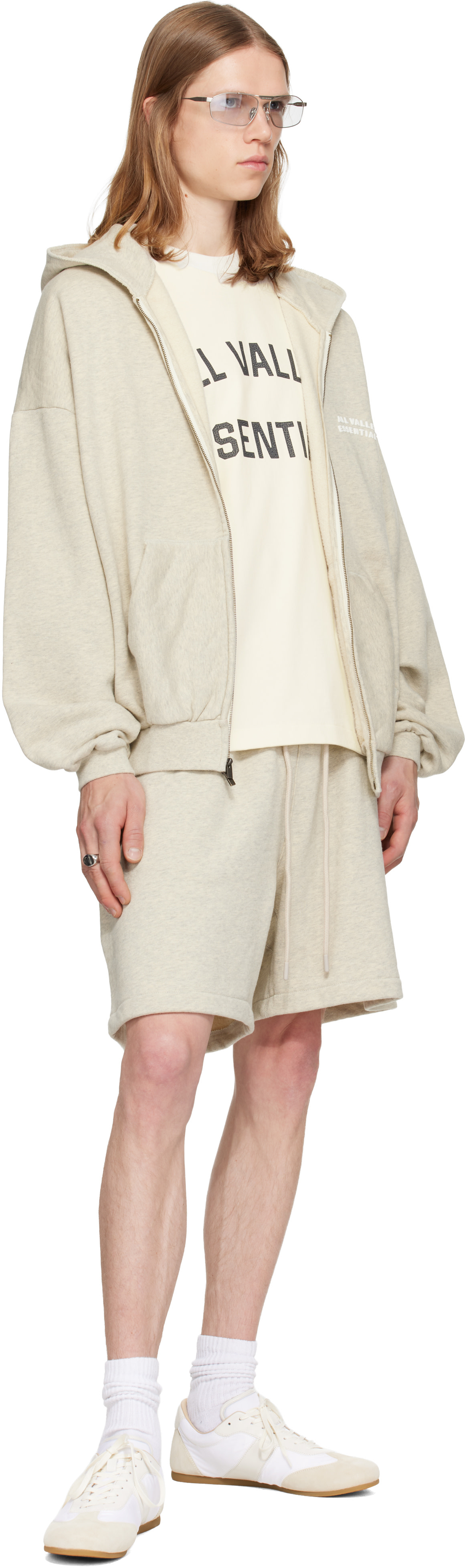 Fear of God ESSENTIALS - ベージュ 90's ジップアップフーディ