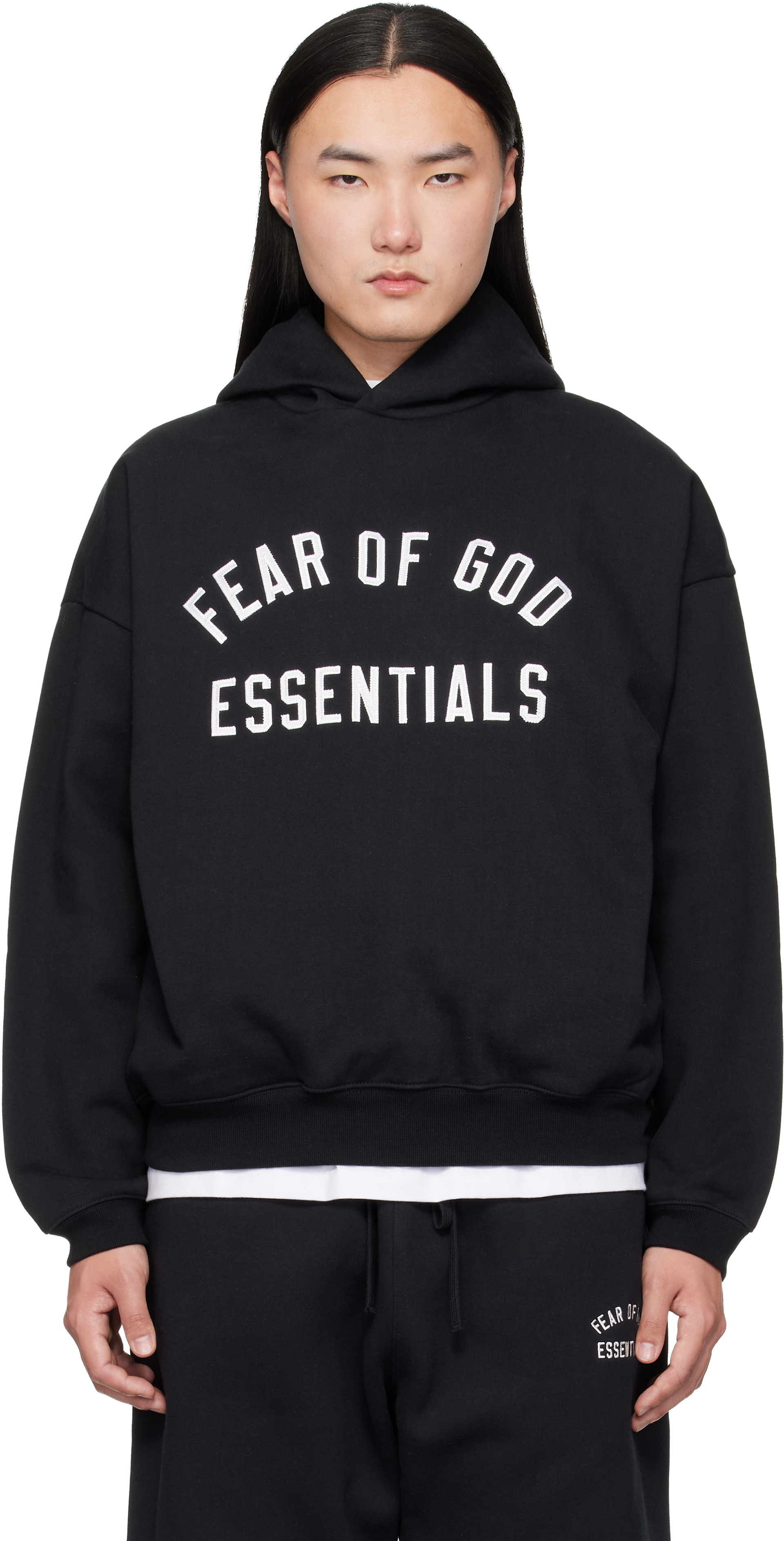 Fear of God ESSENTIALS - Black Varsity 90s Hoodie
