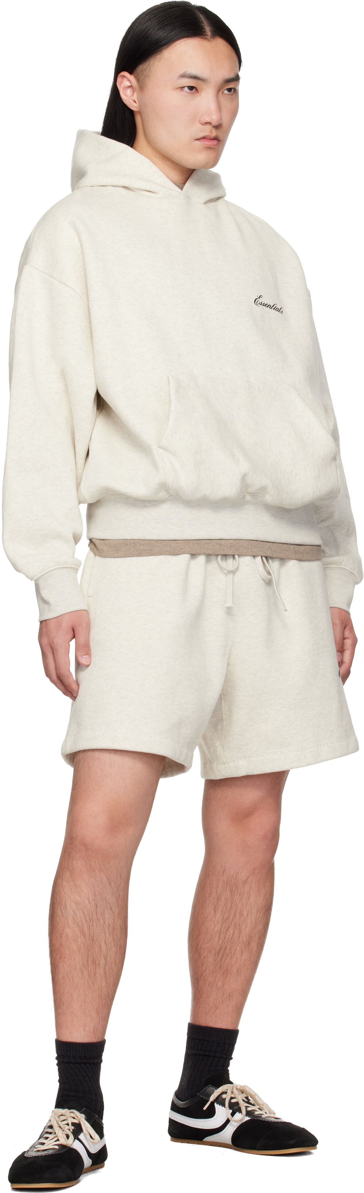 Fear of God ESSENTIALS - Pull à capuche blanc cassé
