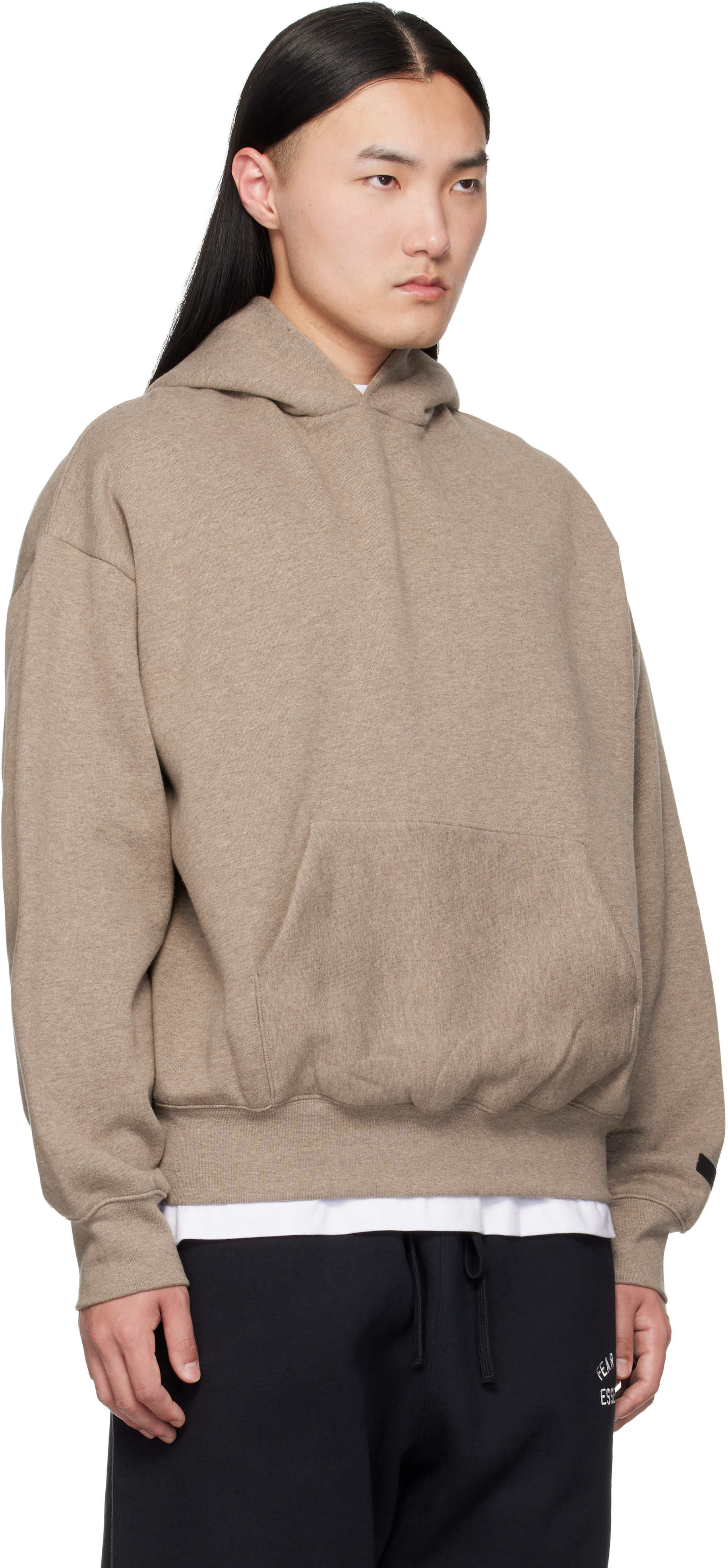 Fear of God ESSENTIALS - Pull à capuche beige à coupe classique
