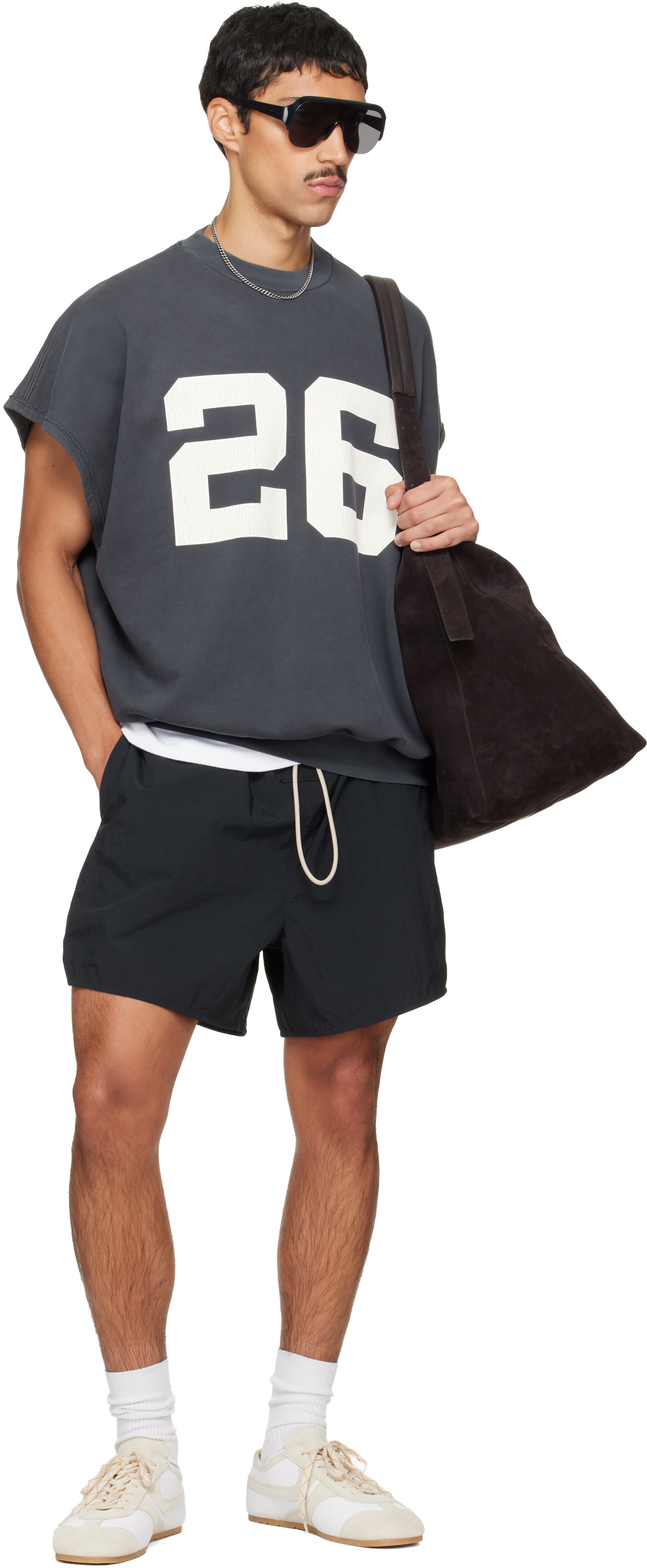 Fear of God ESSENTIALS - グレー Relaxed Fleece Cutoff スウェットシャツ