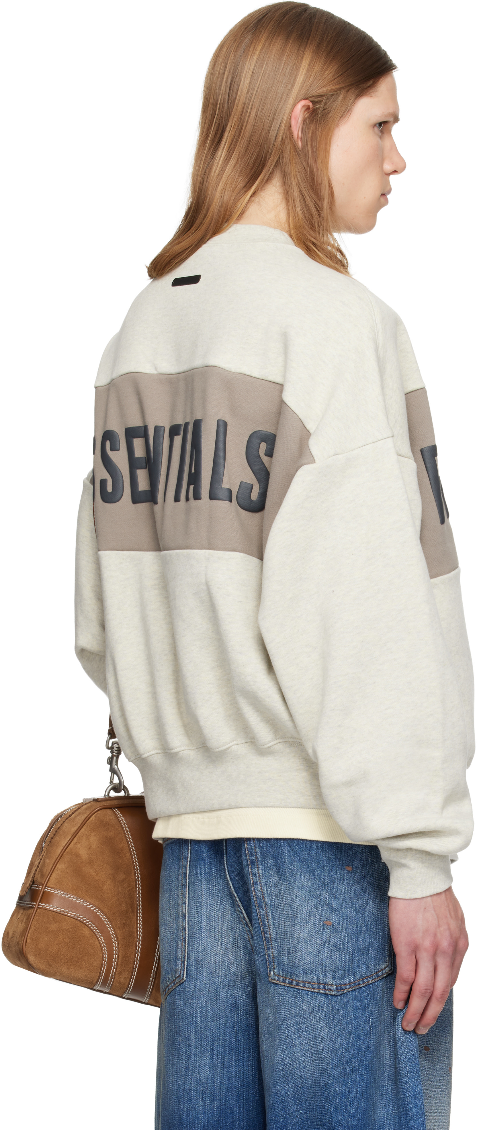 Fear of God ESSENTIALS - 그레이 크롭 릴랙스 패널 스웨트셔츠