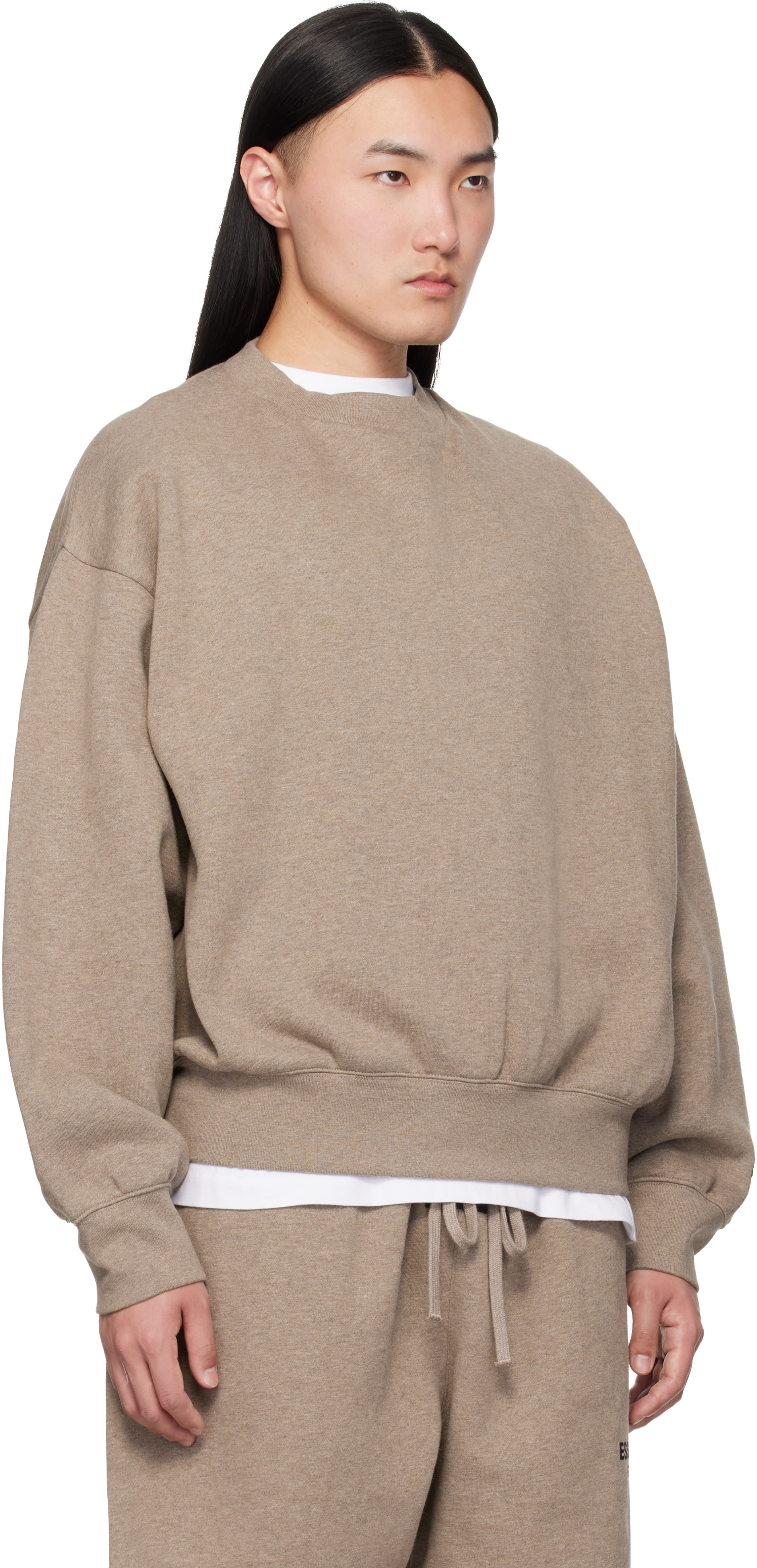 Fear of God ESSENTIALS - Pull molletonné beige à col ras du cou