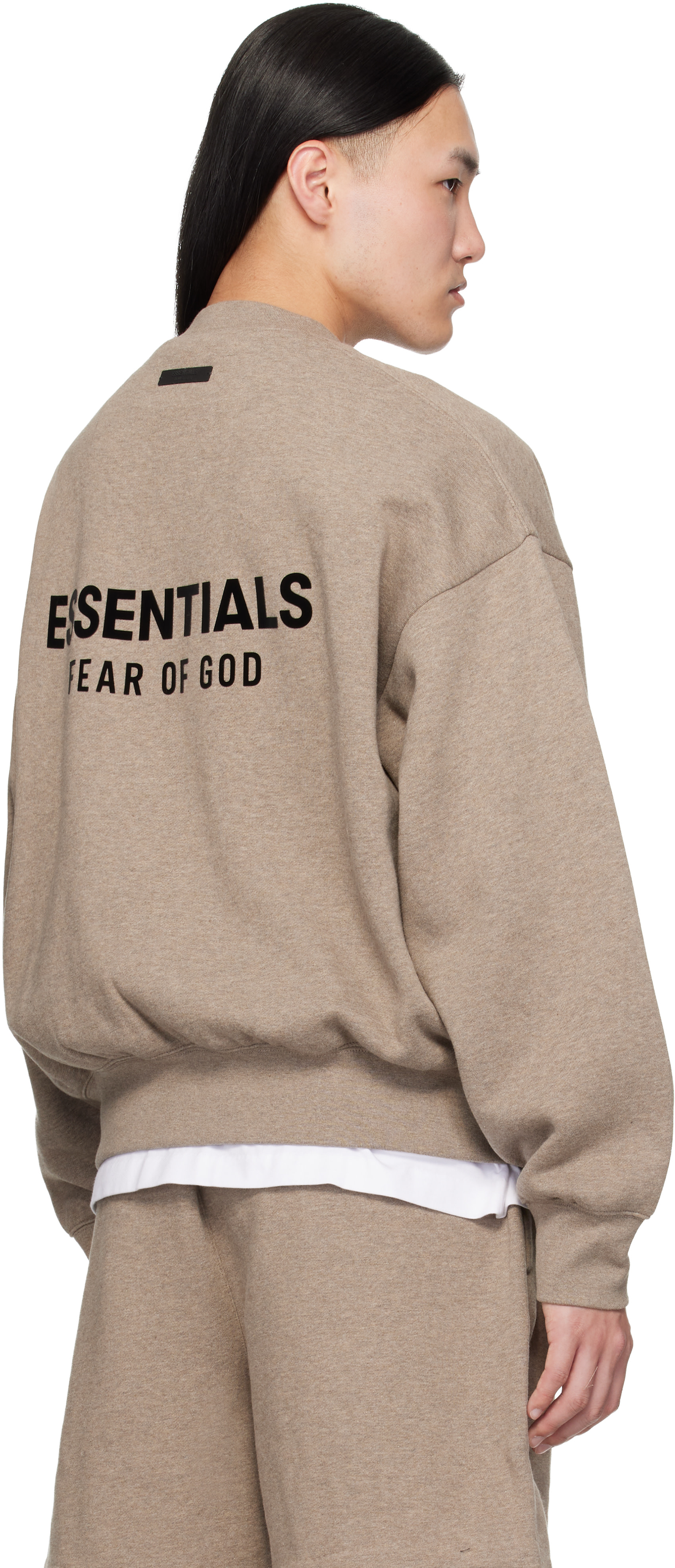 Fear of God ESSENTIALS - Pull molletonné beige à col ras du cou