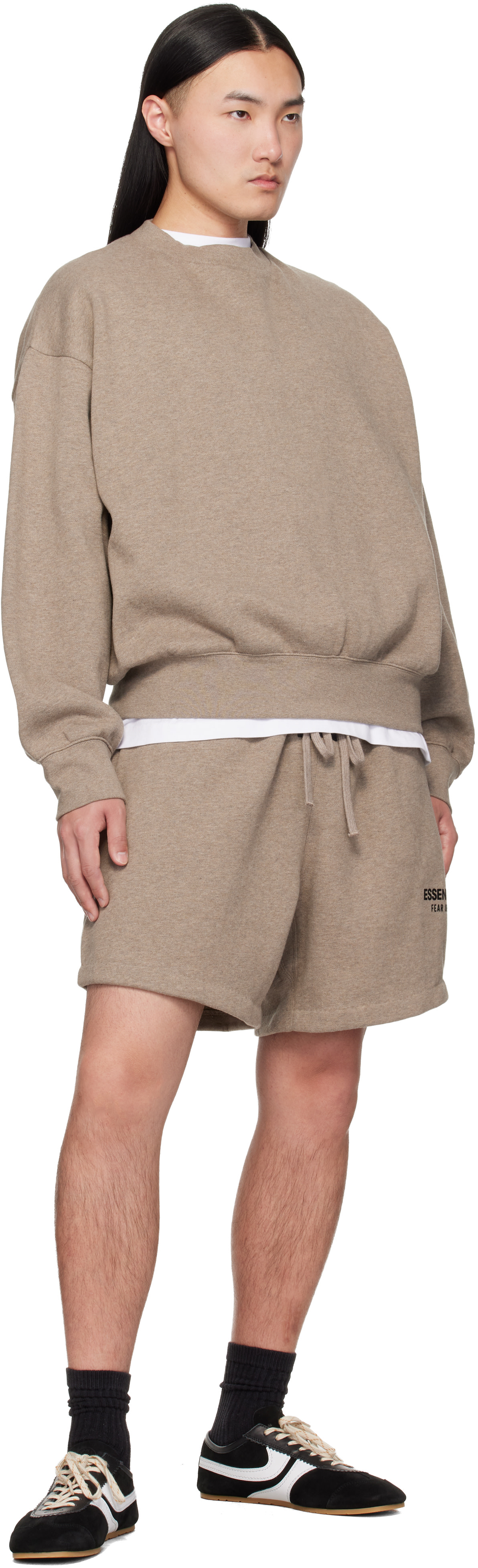 Fear of God ESSENTIALS - Beige Classic Crewneck Sweatshirt