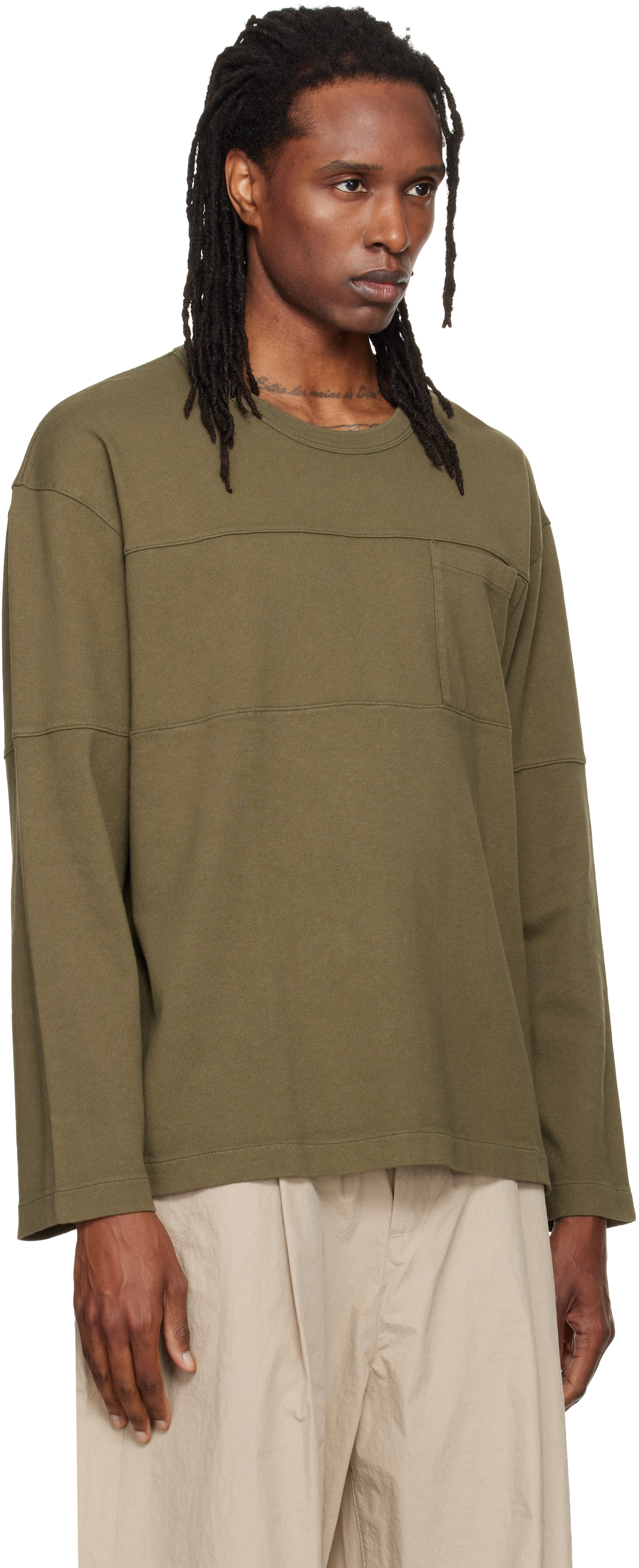 YMC - Pull molletonné Archive kaki
