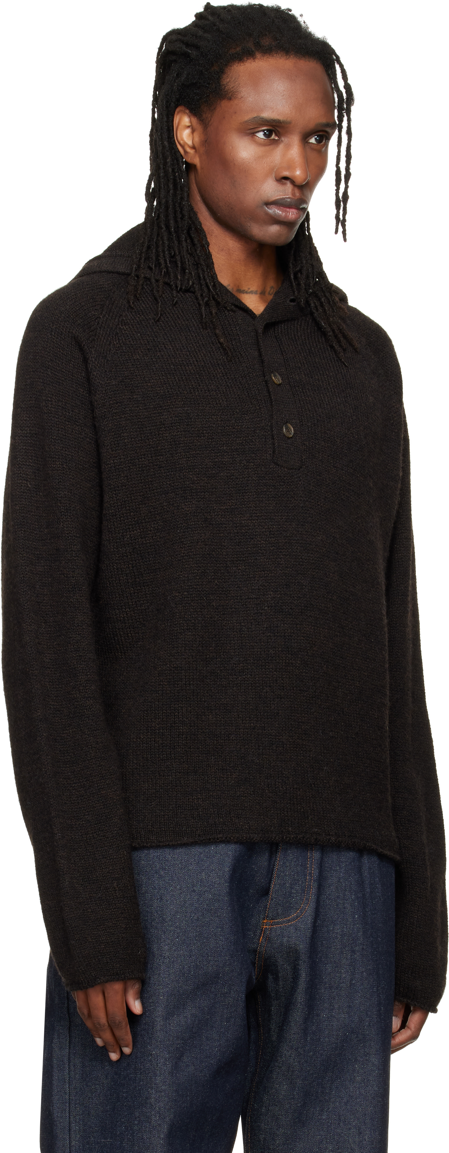 YMC - Brown Runaway Neck Sweater