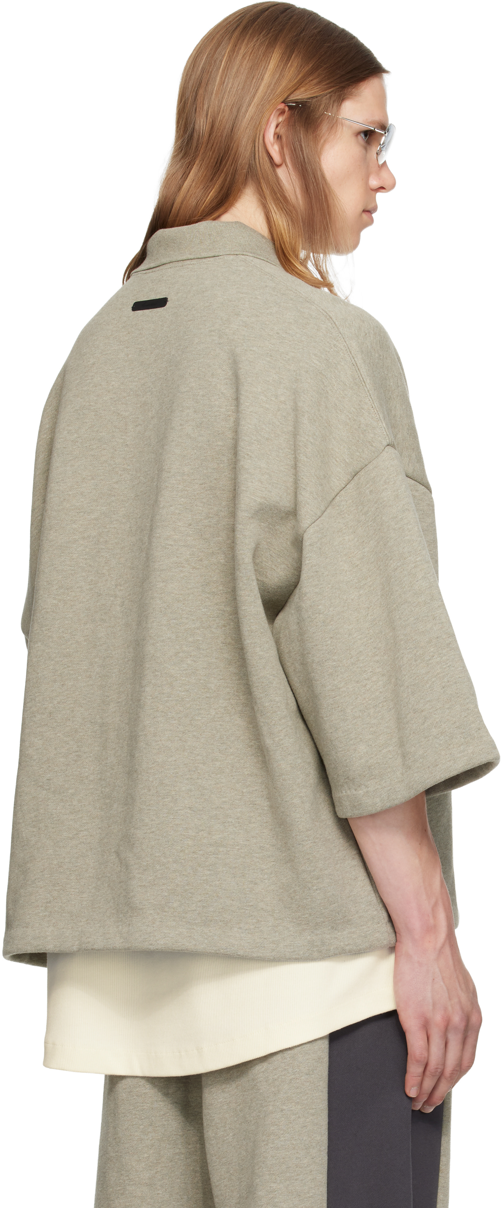 Fear of God ESSENTIALS - Gray Panelled Crop Polo