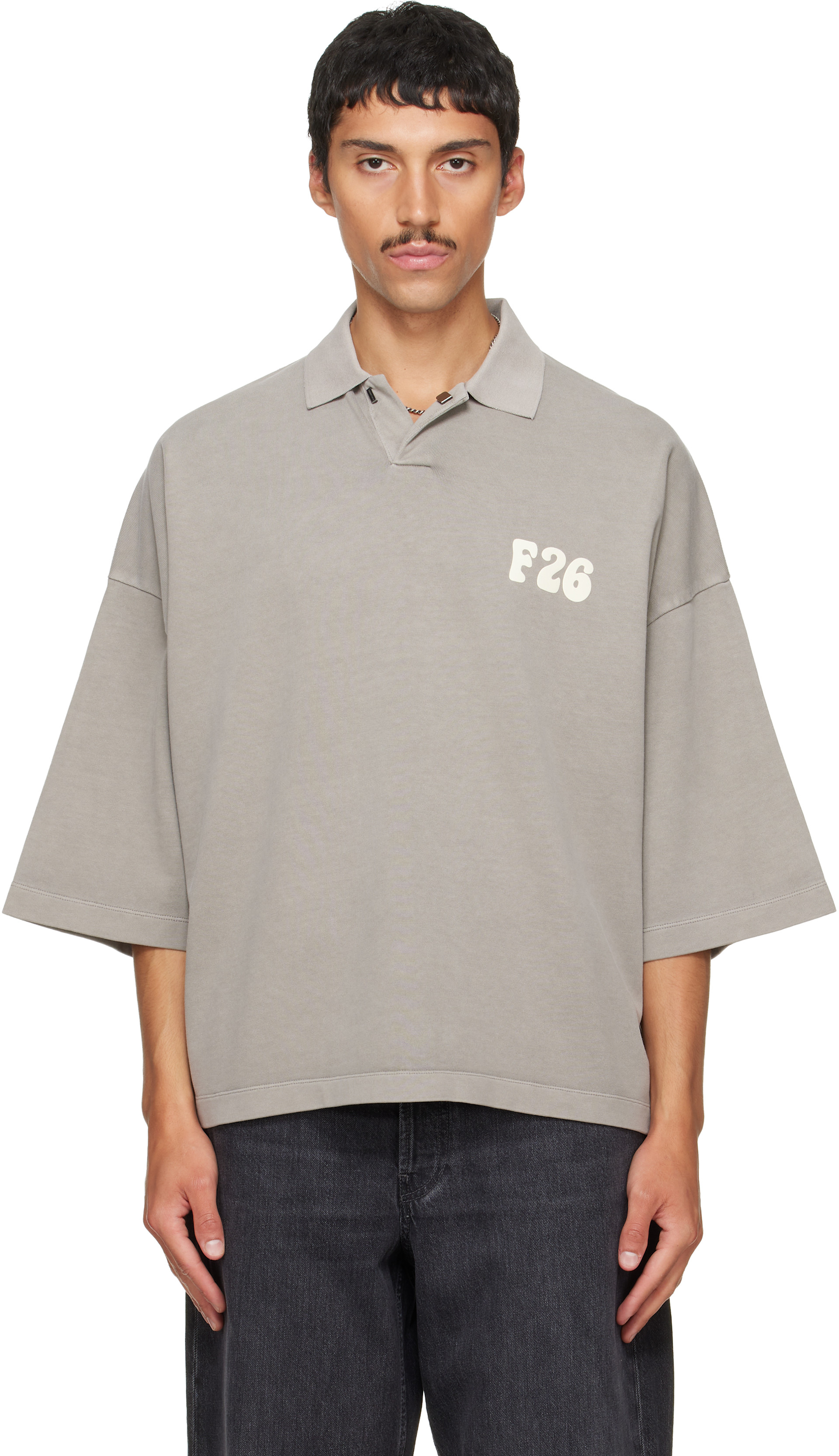 Fear of God ESSENTIALS - Polo écourté gris