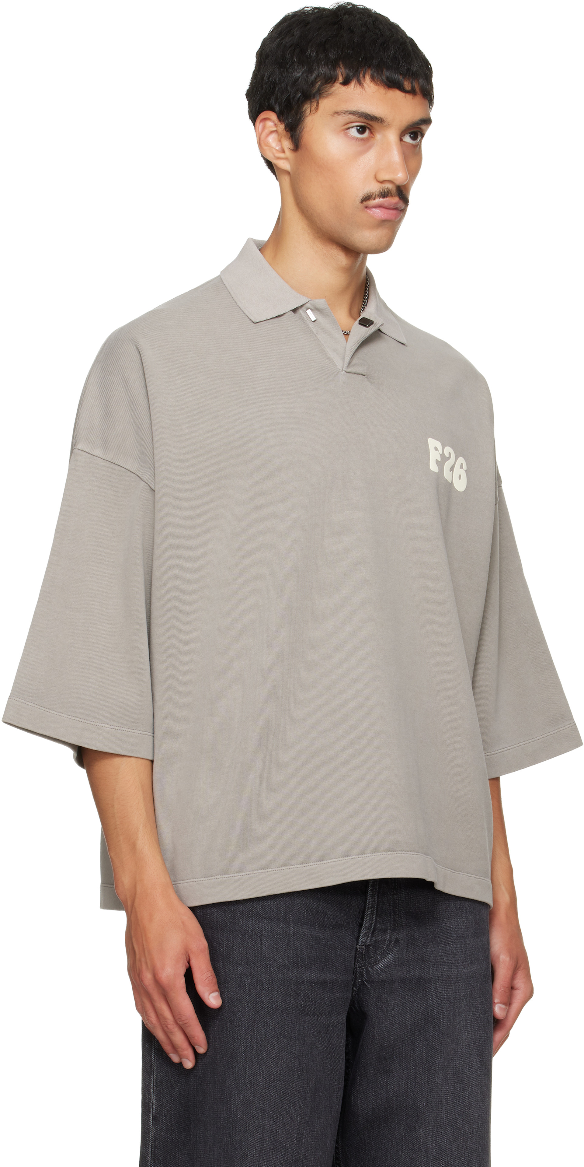Fear of God ESSENTIALS - Polo écourté gris