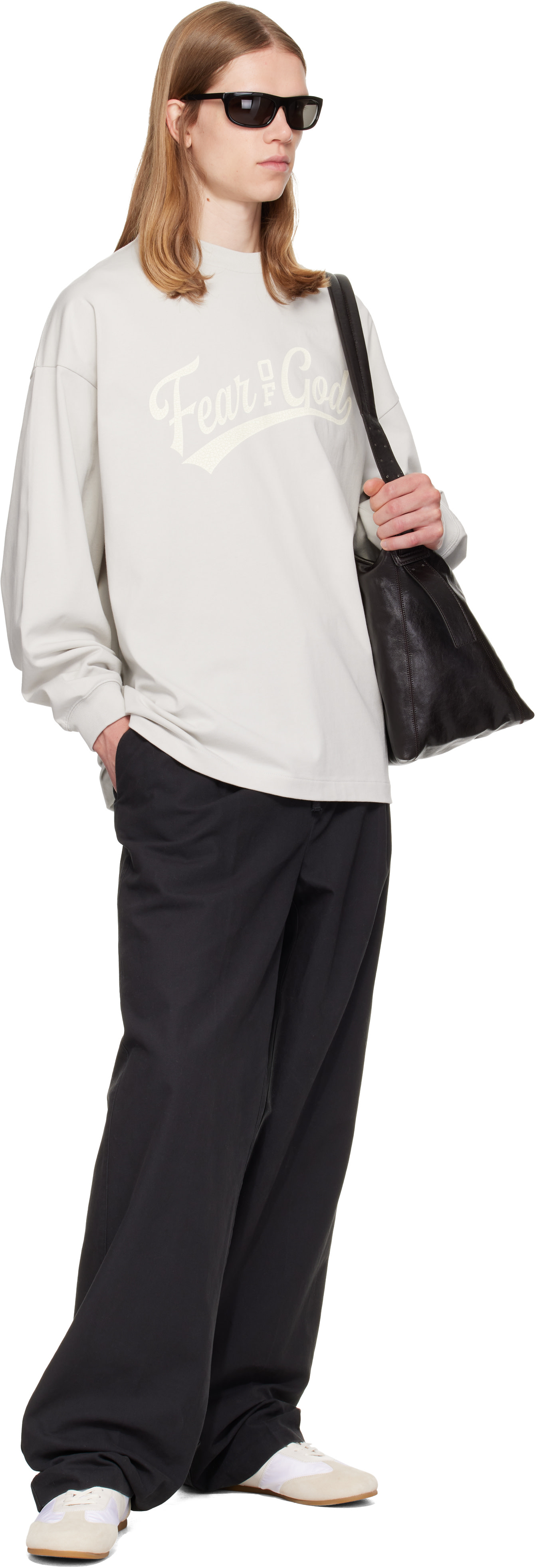 Fear of God ESSENTIALS - Gray Merch Long Sleeve T-shirt