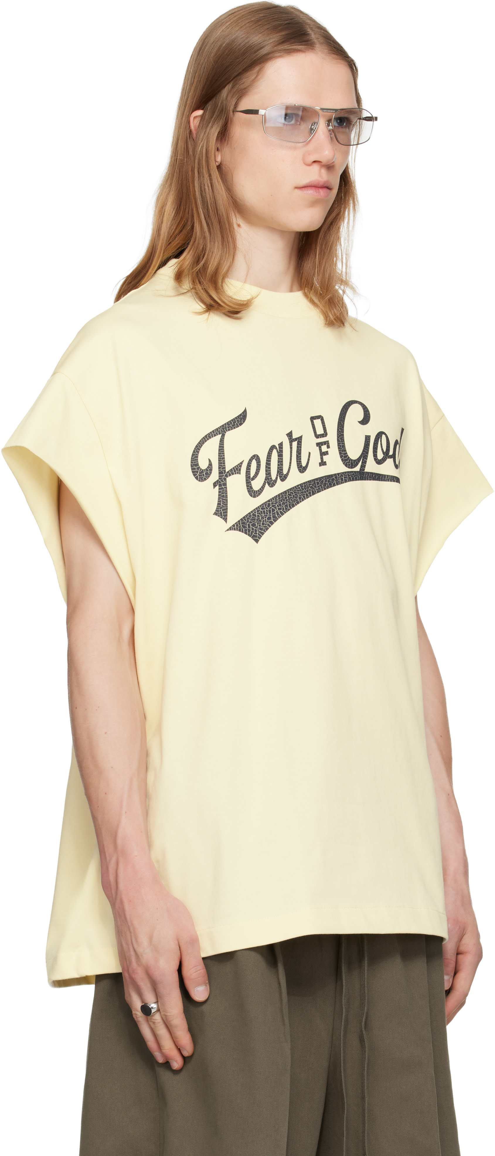 Fear of God ESSENTIALS - Off-White Cut Off 90's T-shirt