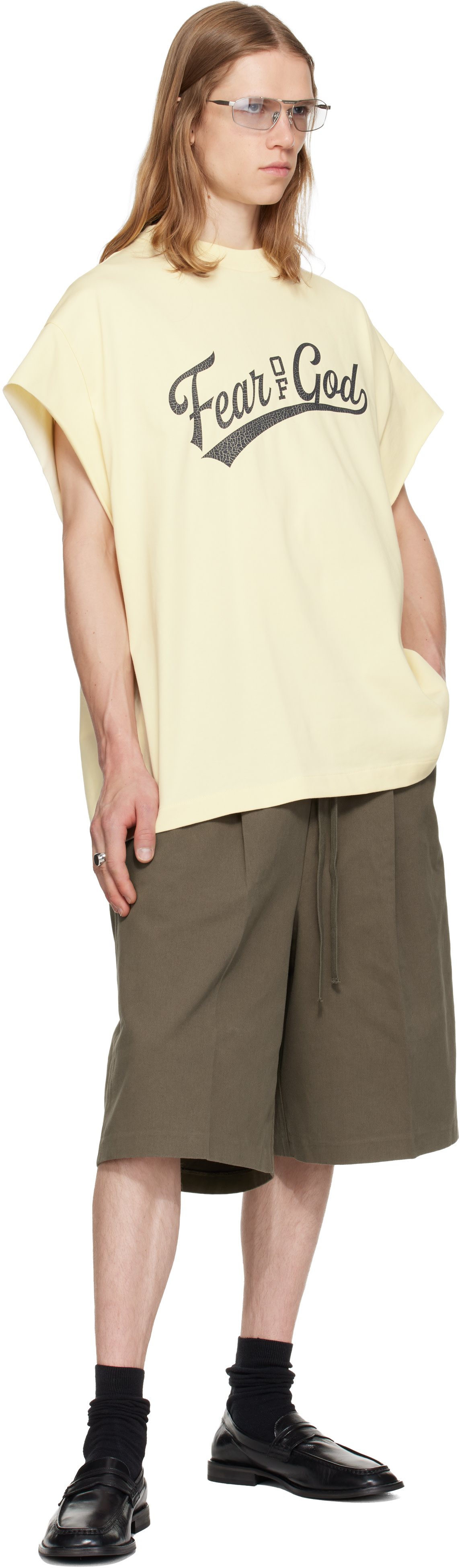 Fear of God ESSENTIALS - Off-White Cut Off 90's T-shirt