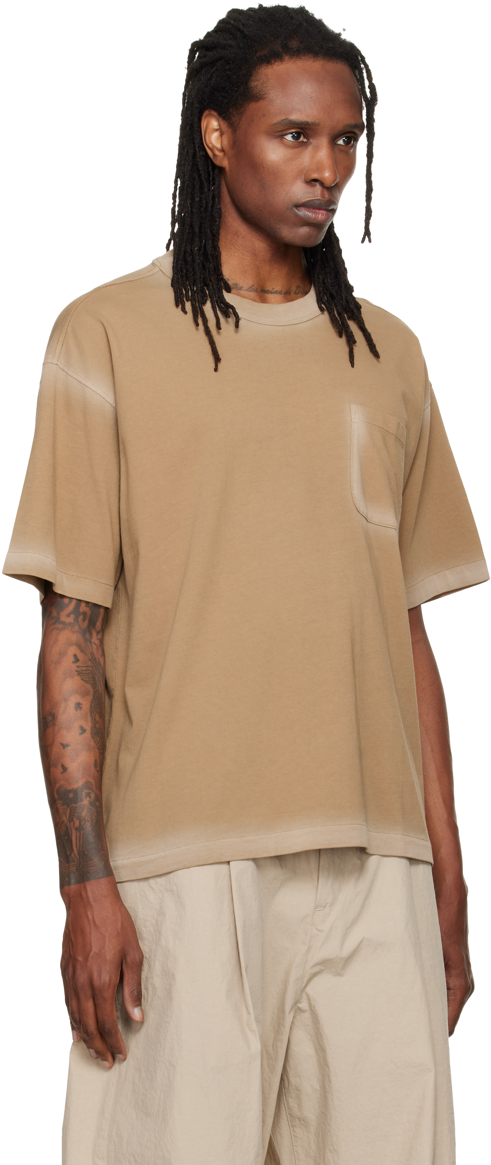 YMC - Beige Triple Pocket T-shirt