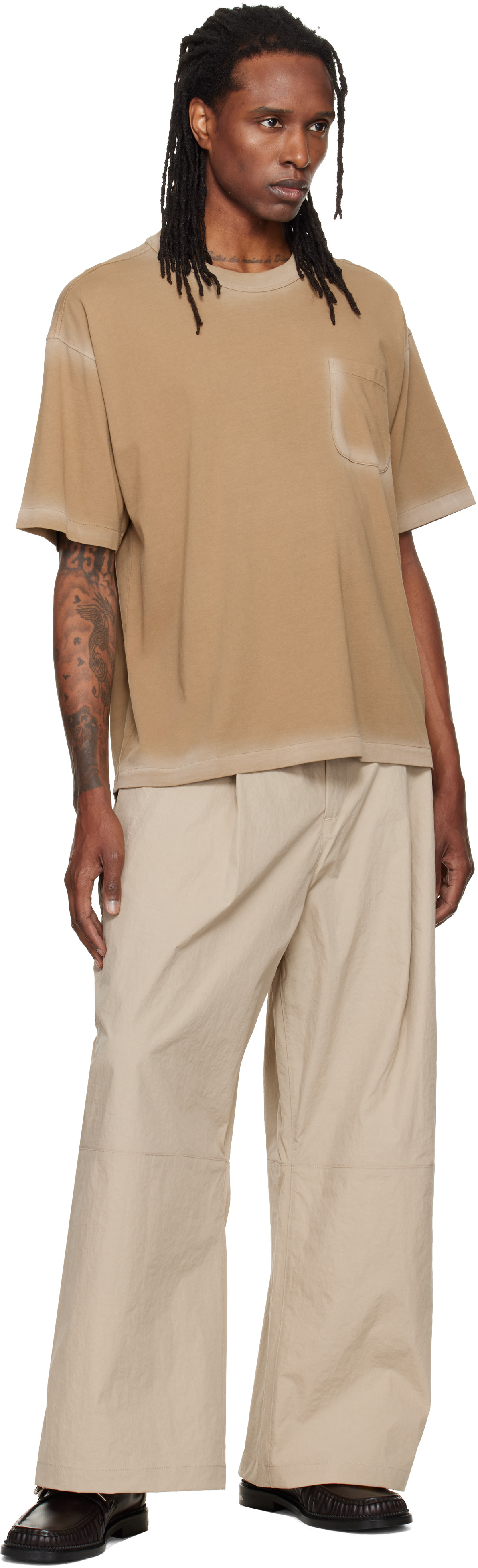 YMC - Beige Triple Pocket T-shirt