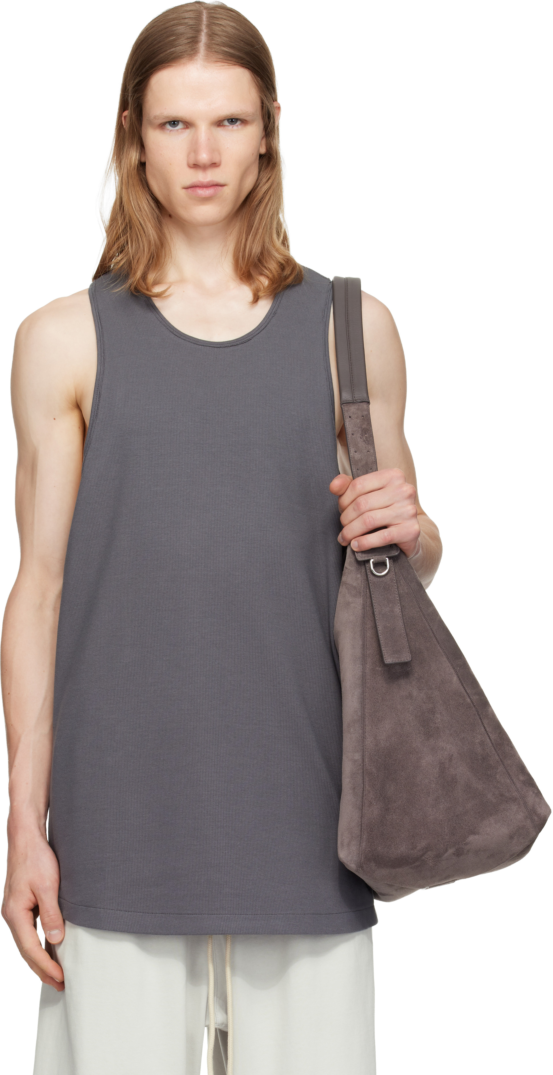 Fear of God ESSENTIALS - Gray Ribbed Essential Tank Top