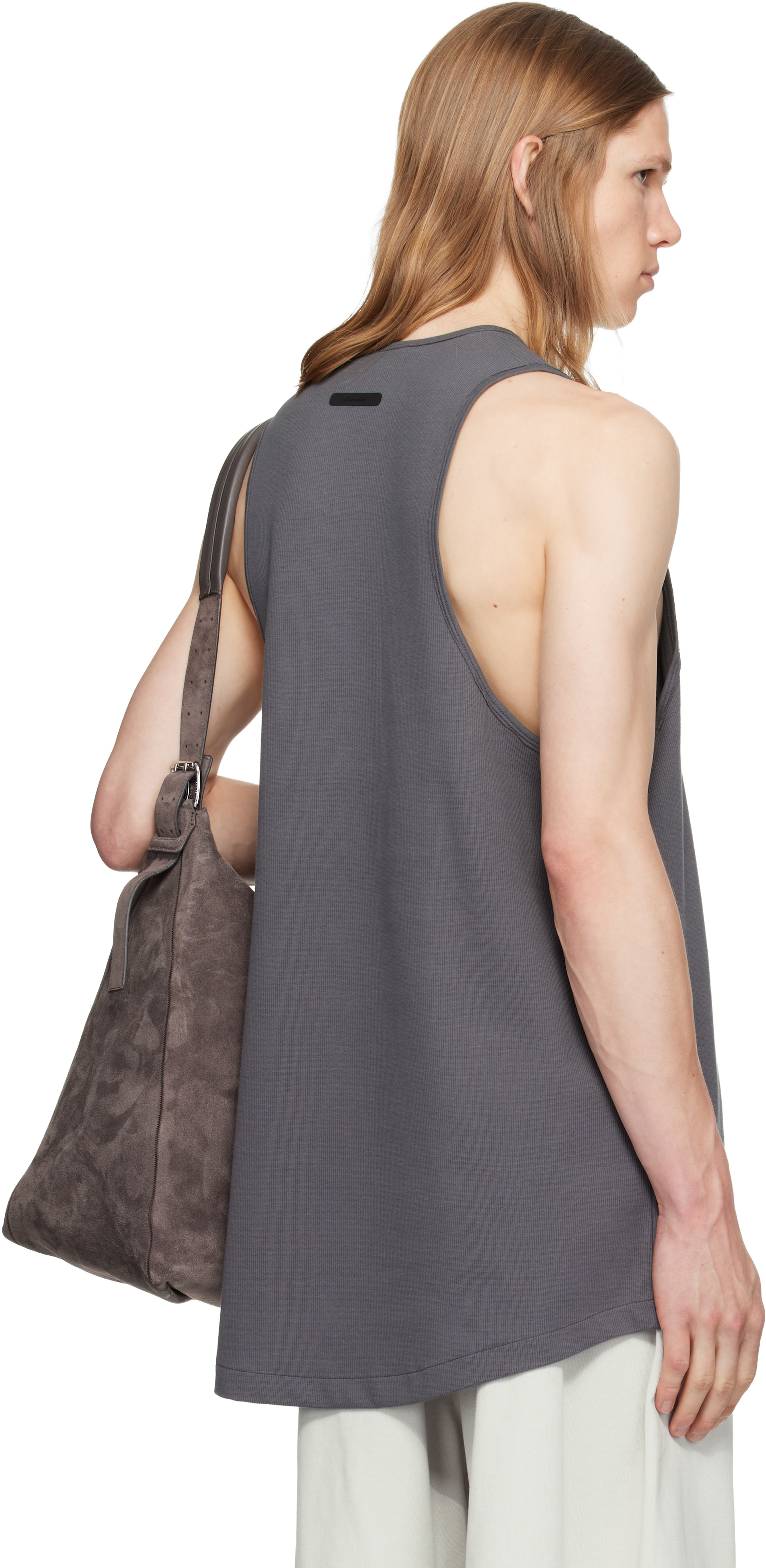 Fear of God ESSENTIALS - Gray Ribbed Essential Tank Top