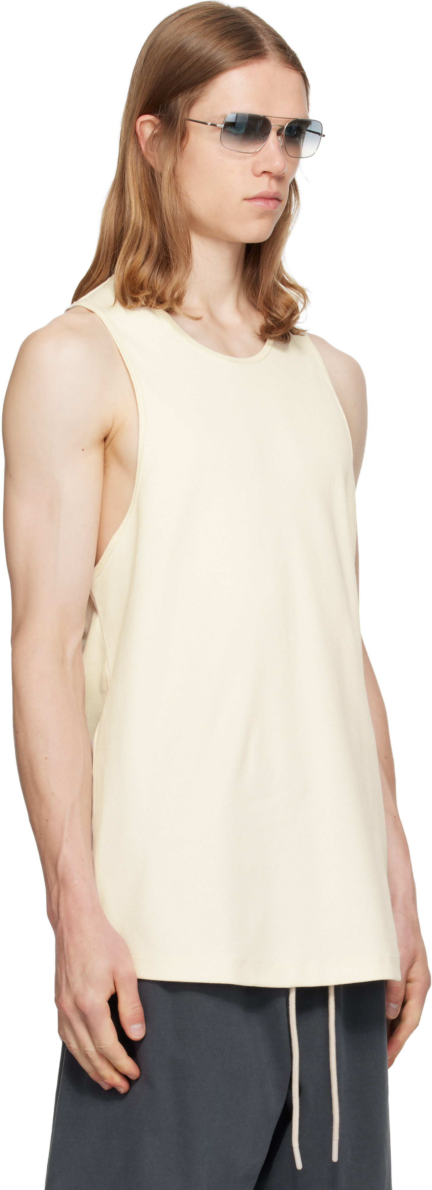 Fear of God ESSENTIALS - Off-White Ribbed Essential Tank Top