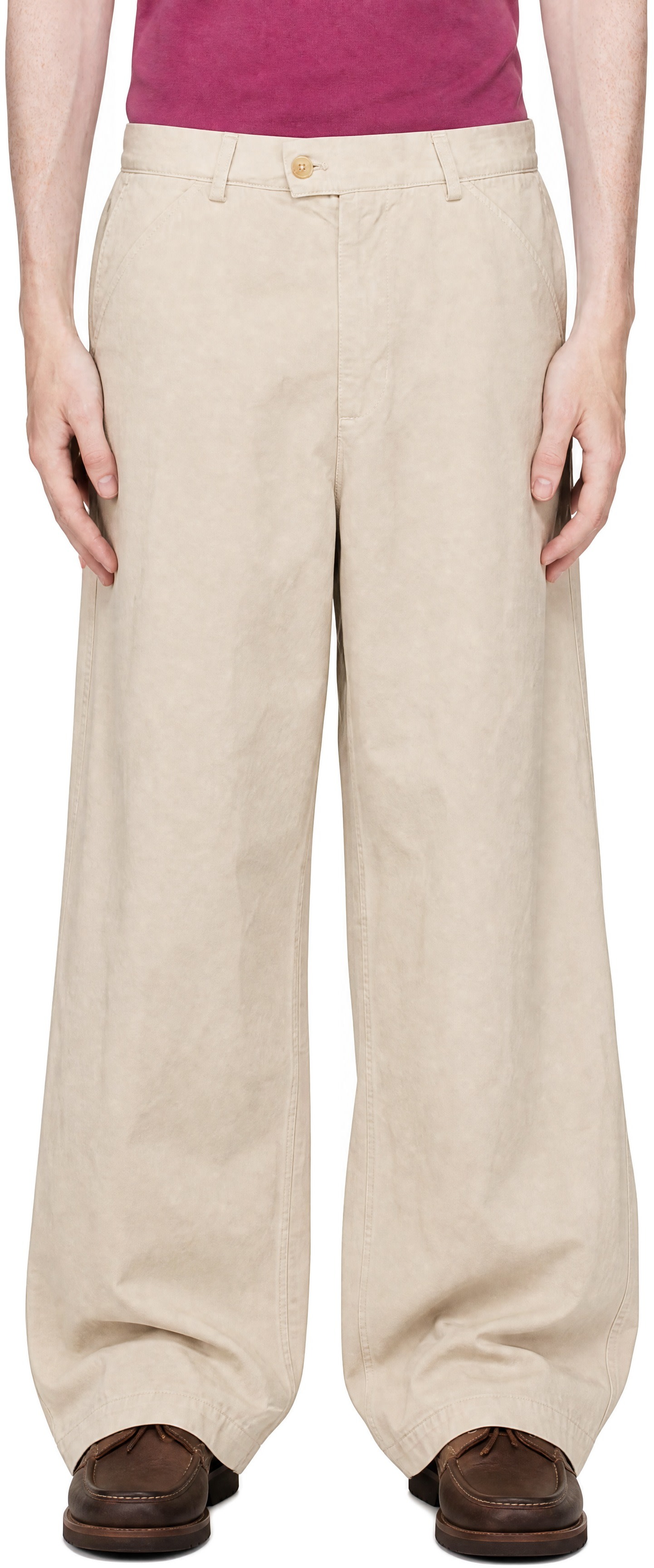 Carter Young: Beige Big Ben Chino Trousers | SSENSE Australia