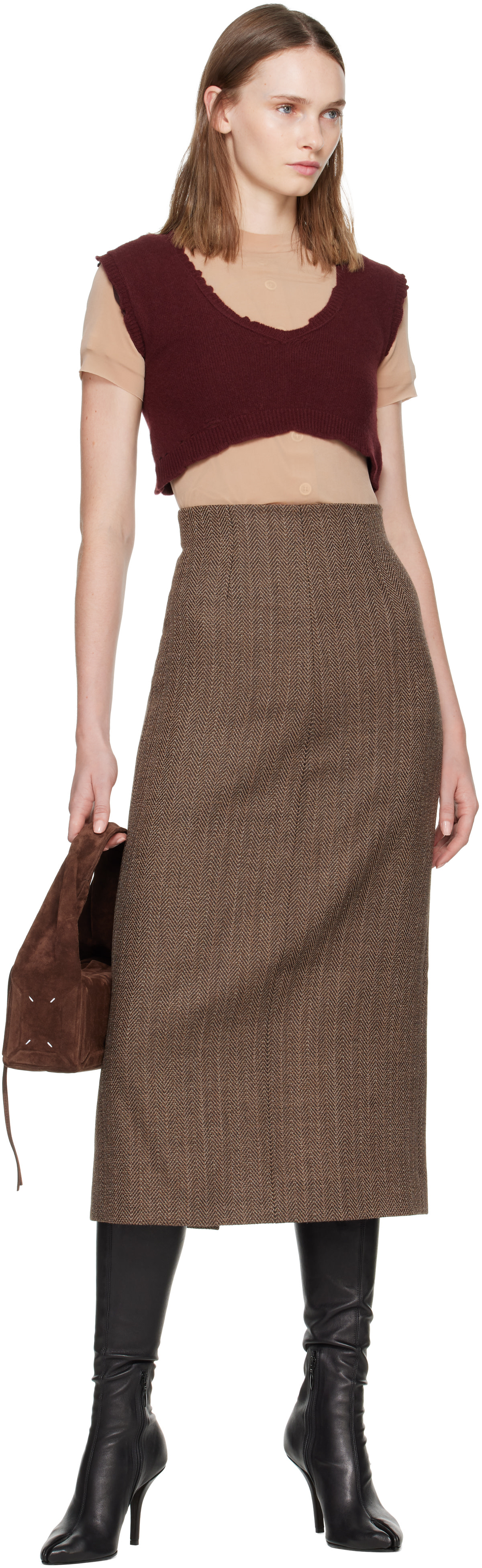 Maison Margiela - Petit sac horizontal brun