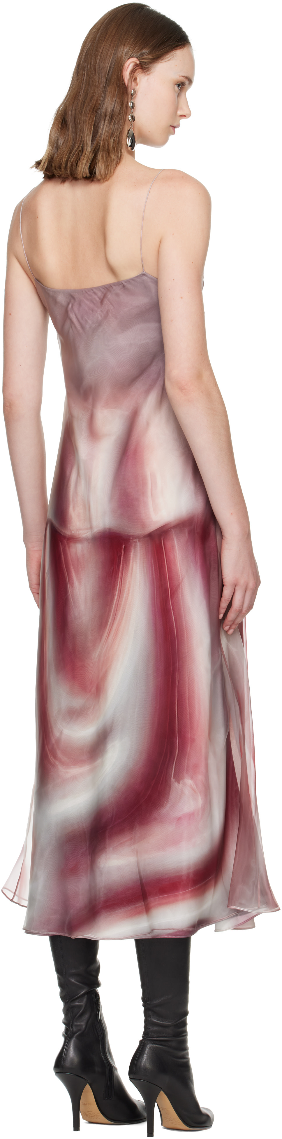 Maison Margiela: Pink Porcelain Print Midi Dress | SSENSE