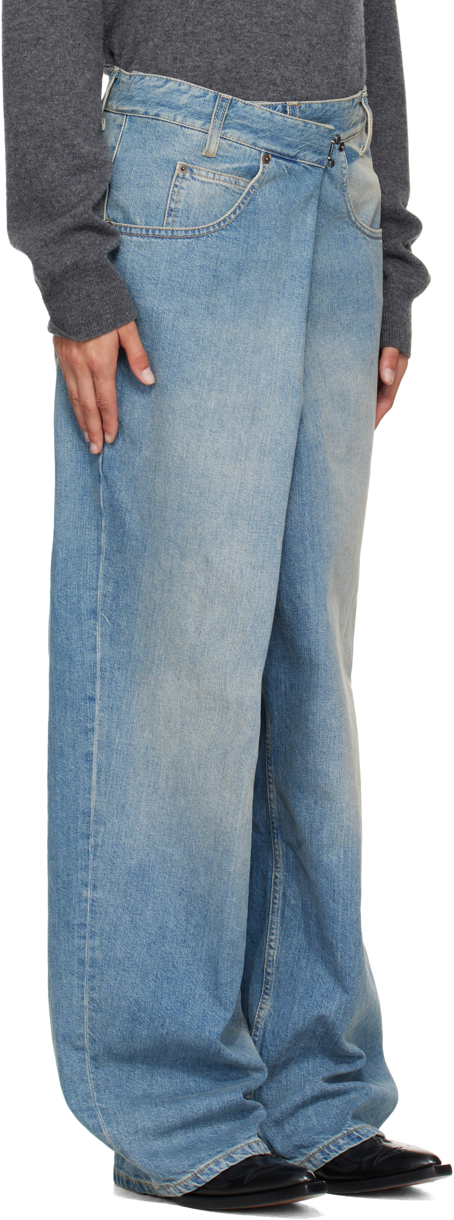 Maison Margiela - Jean bleu à assemblage portefeuille