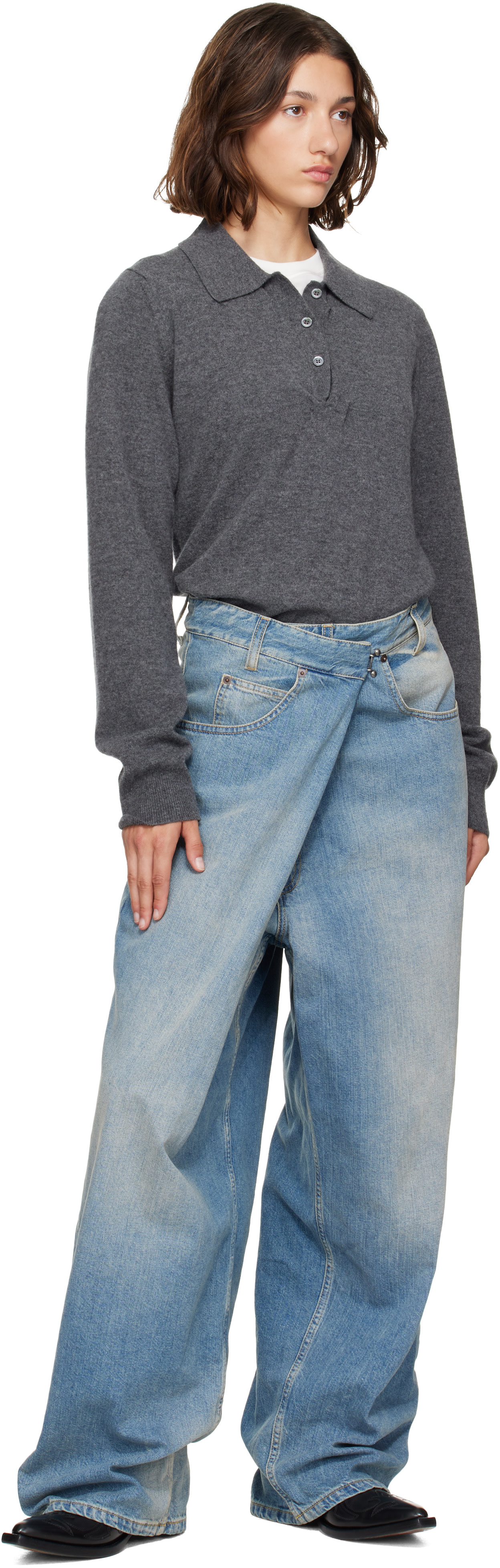 Maison Margiela - Jean bleu à assemblage portefeuille