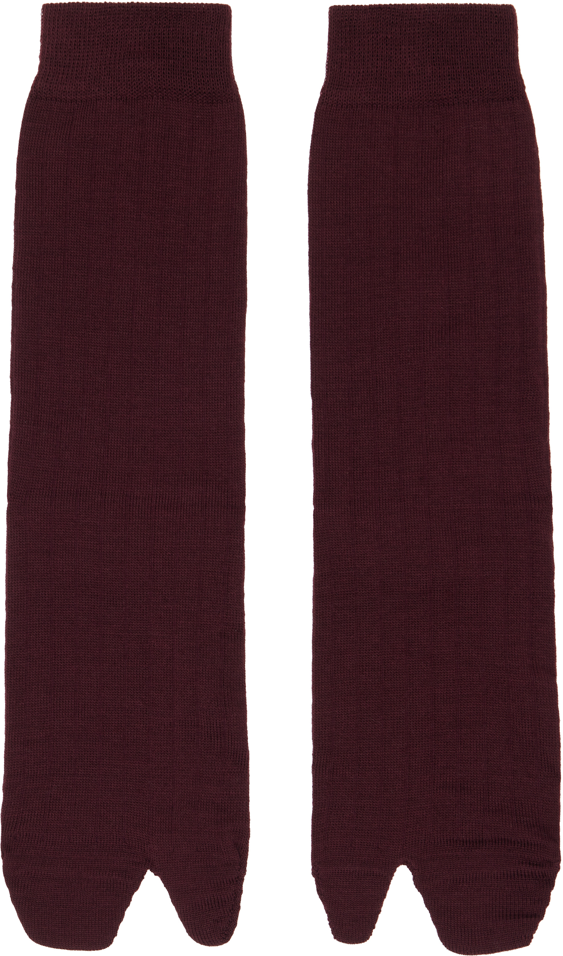 Maison Margiela - Burgundy Wool Tabi Socks