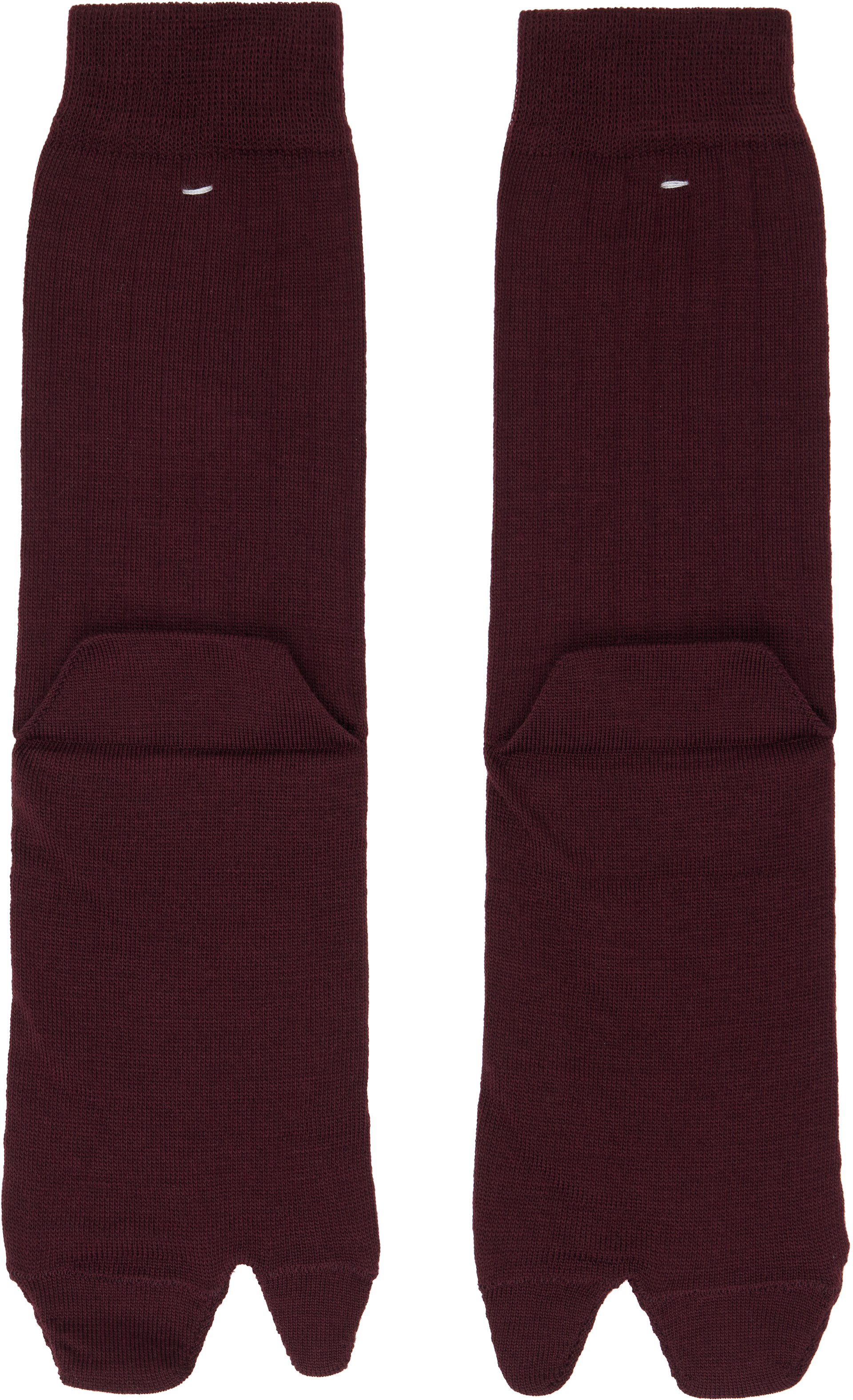 Maison Margiela - Burgundy Wool Tabi Socks