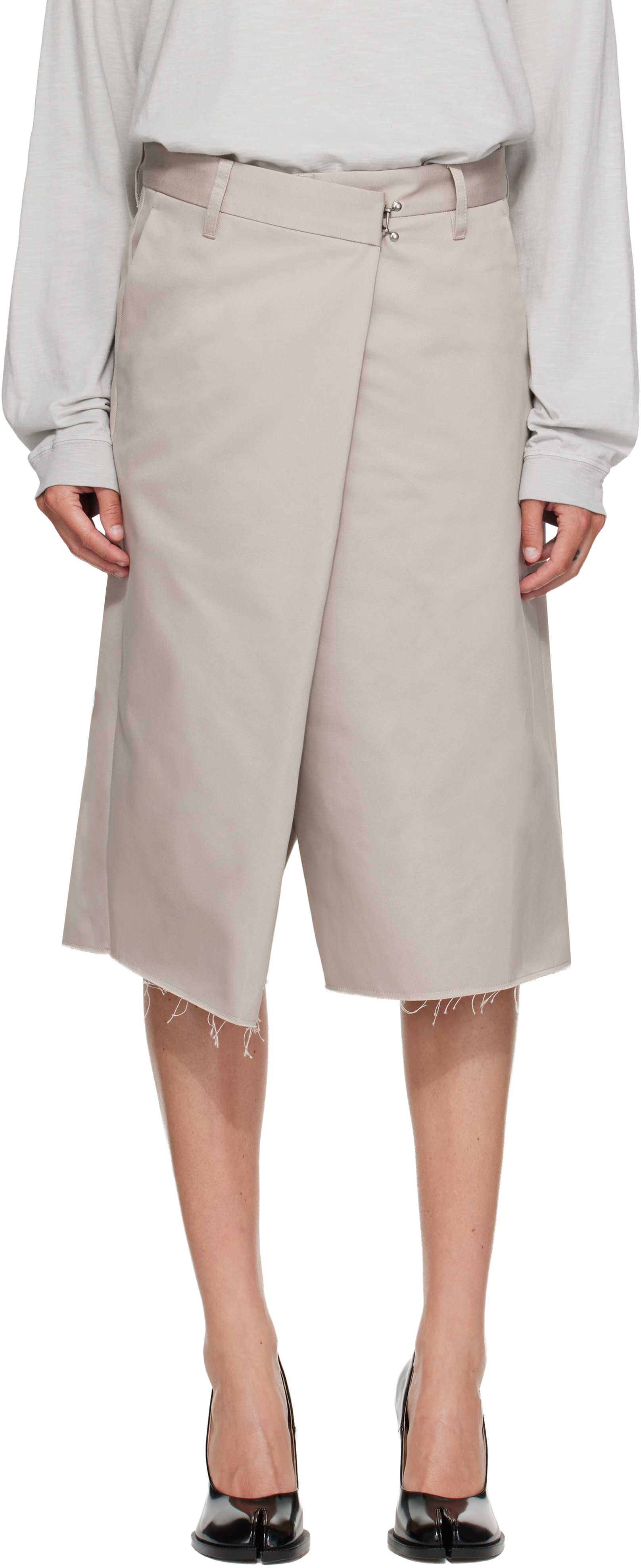 Maison Margiela: グレー Wrap ショートパンツ | SSENSE 日本