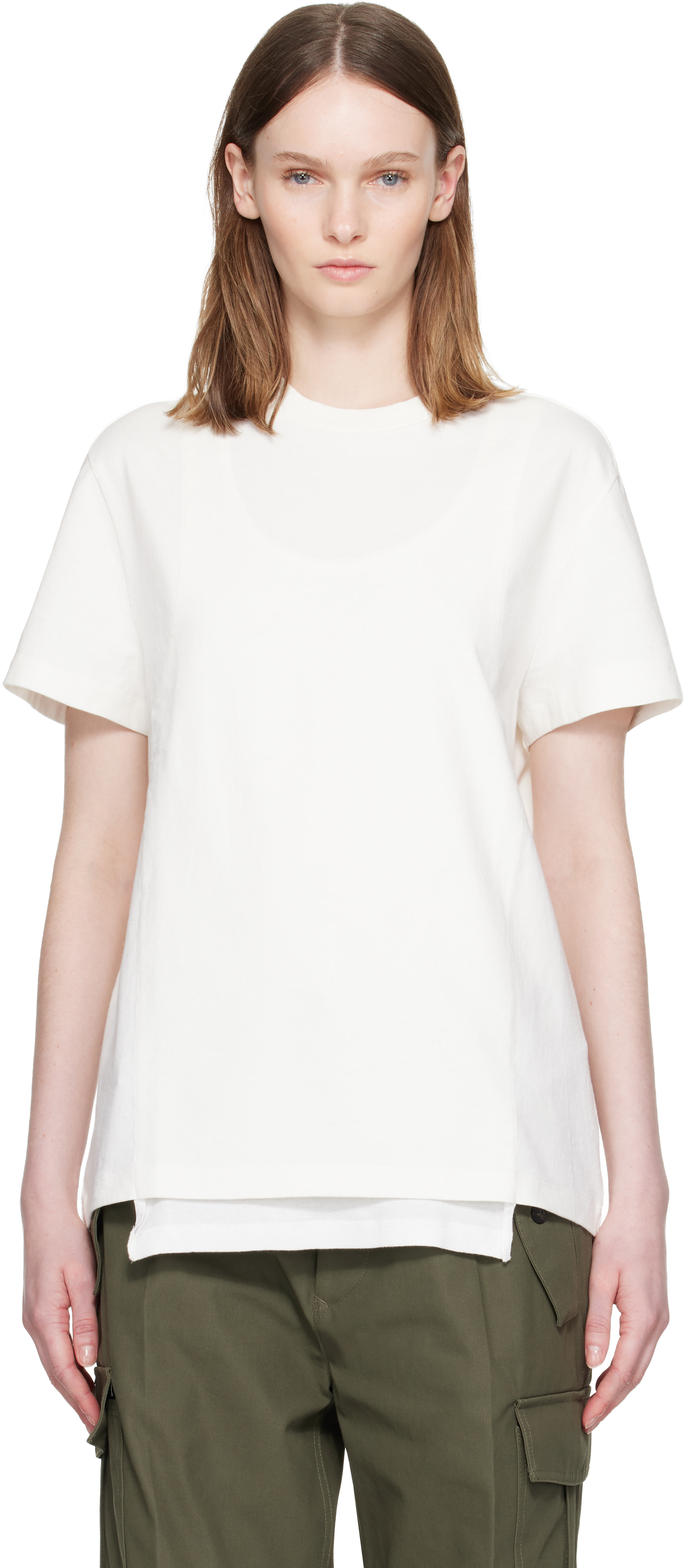 Maison Margiela: White Double Layered T-Shirt | SSENSE