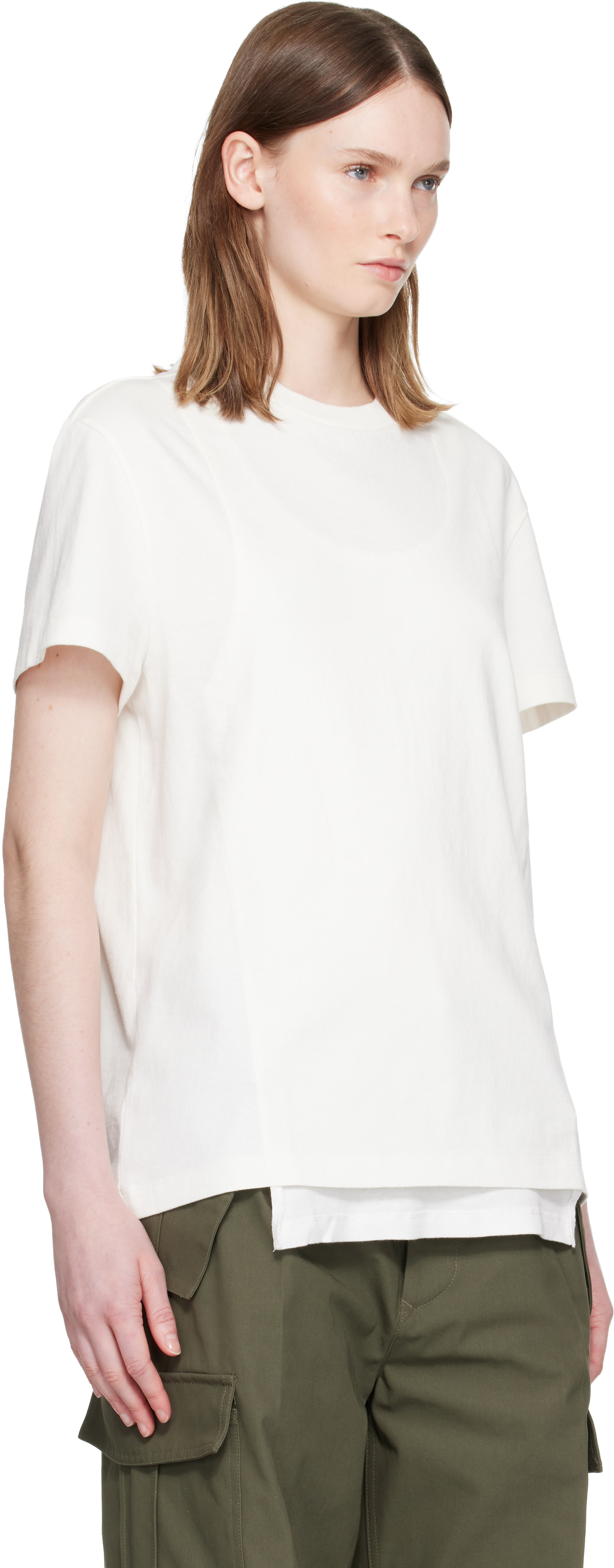 Maison Margiela: White Double Layered T-Shirt | SSENSE