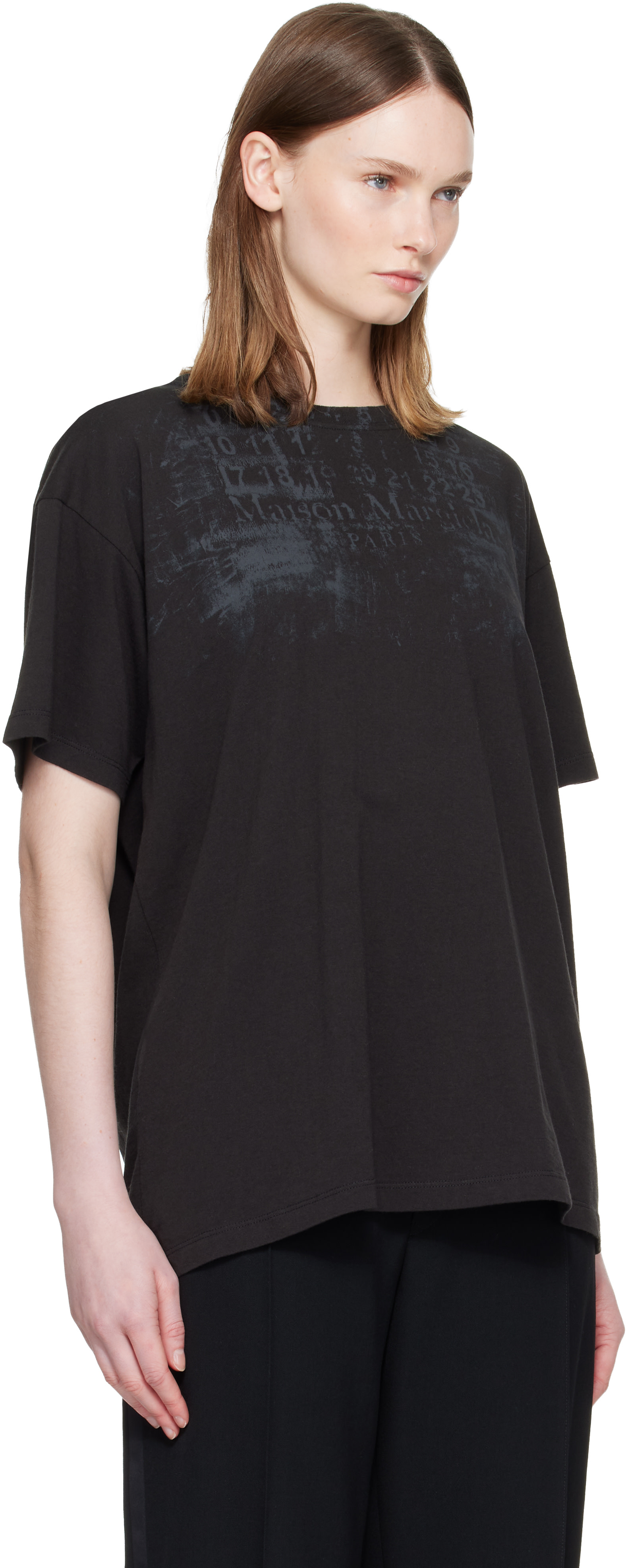 Maison Margiela: Black Numbers Regular T-shirt | SSENSE