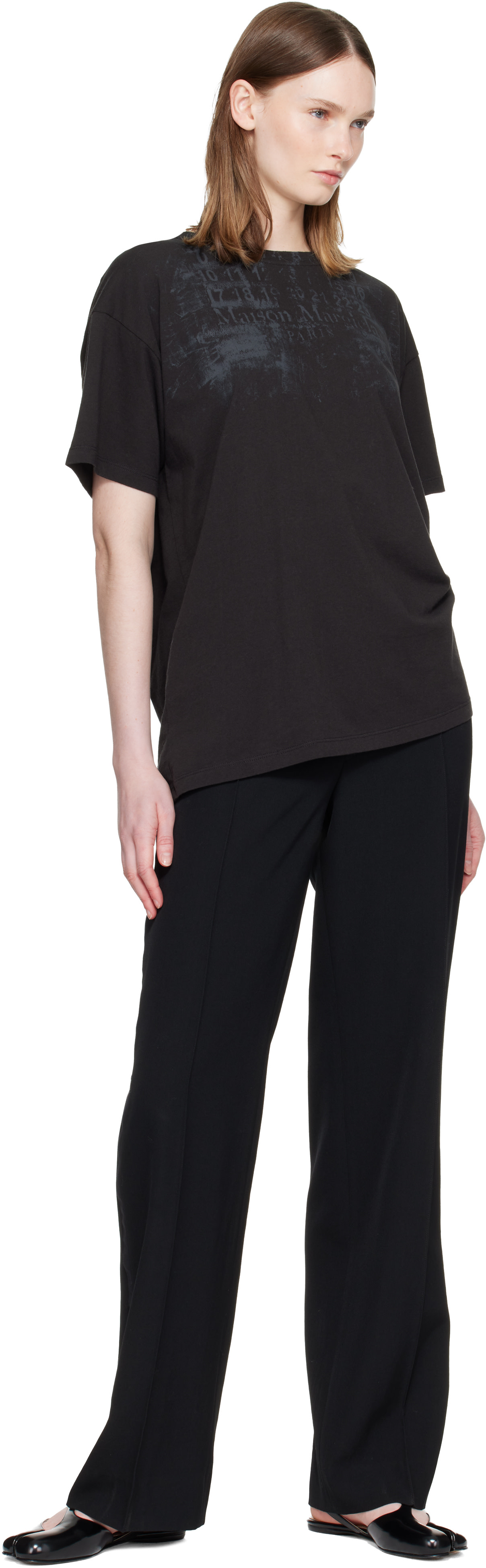Maison Margiela: Black Numbers Regular T-shirt | SSENSE