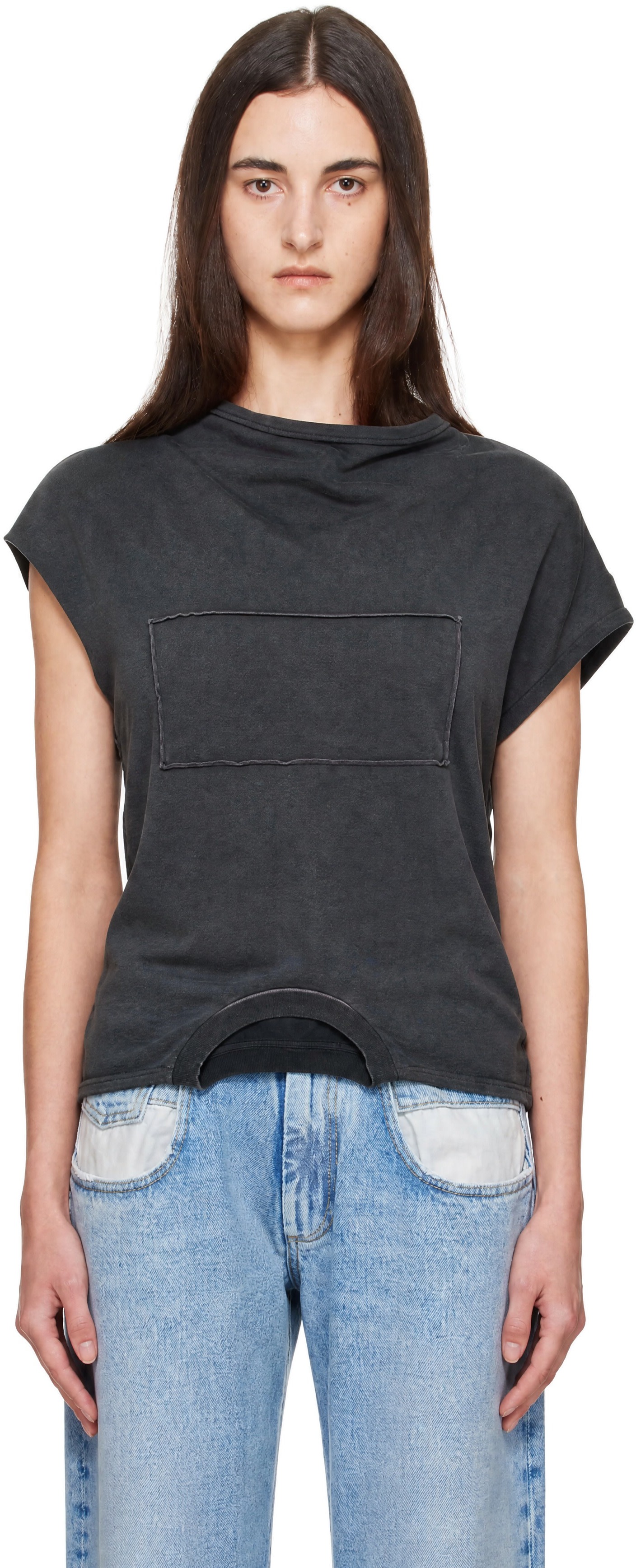 Maison Margiela: ブラック Twisted Upside-Down トップス | SSENSE 日本