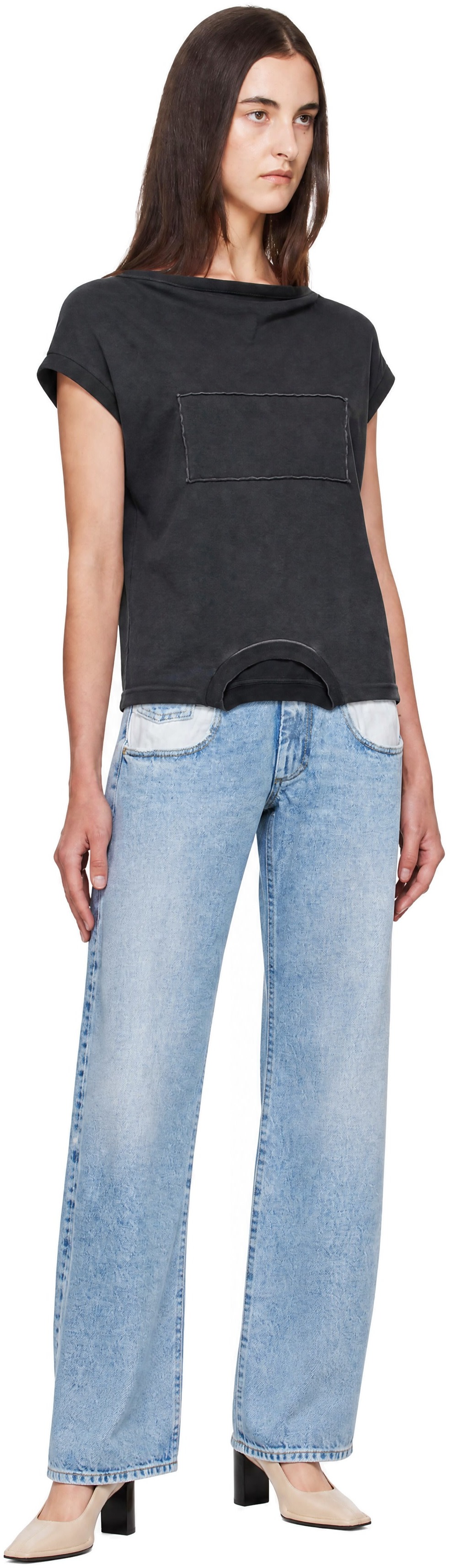 Maison Margiela: Black Twisted Upside-Down T-shirt | SSENSE Japan