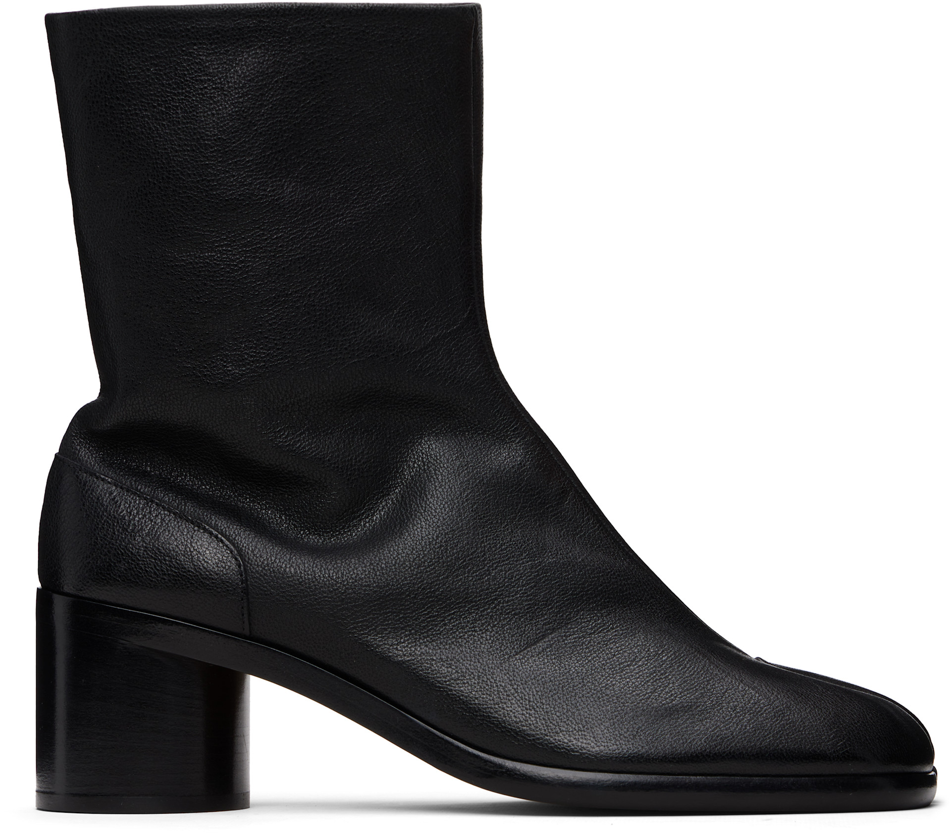 Maison Margiela tabi アンクルブーツ Maison Margiela: ブラック Tabi アンクルブーツ | SSENSE 日本