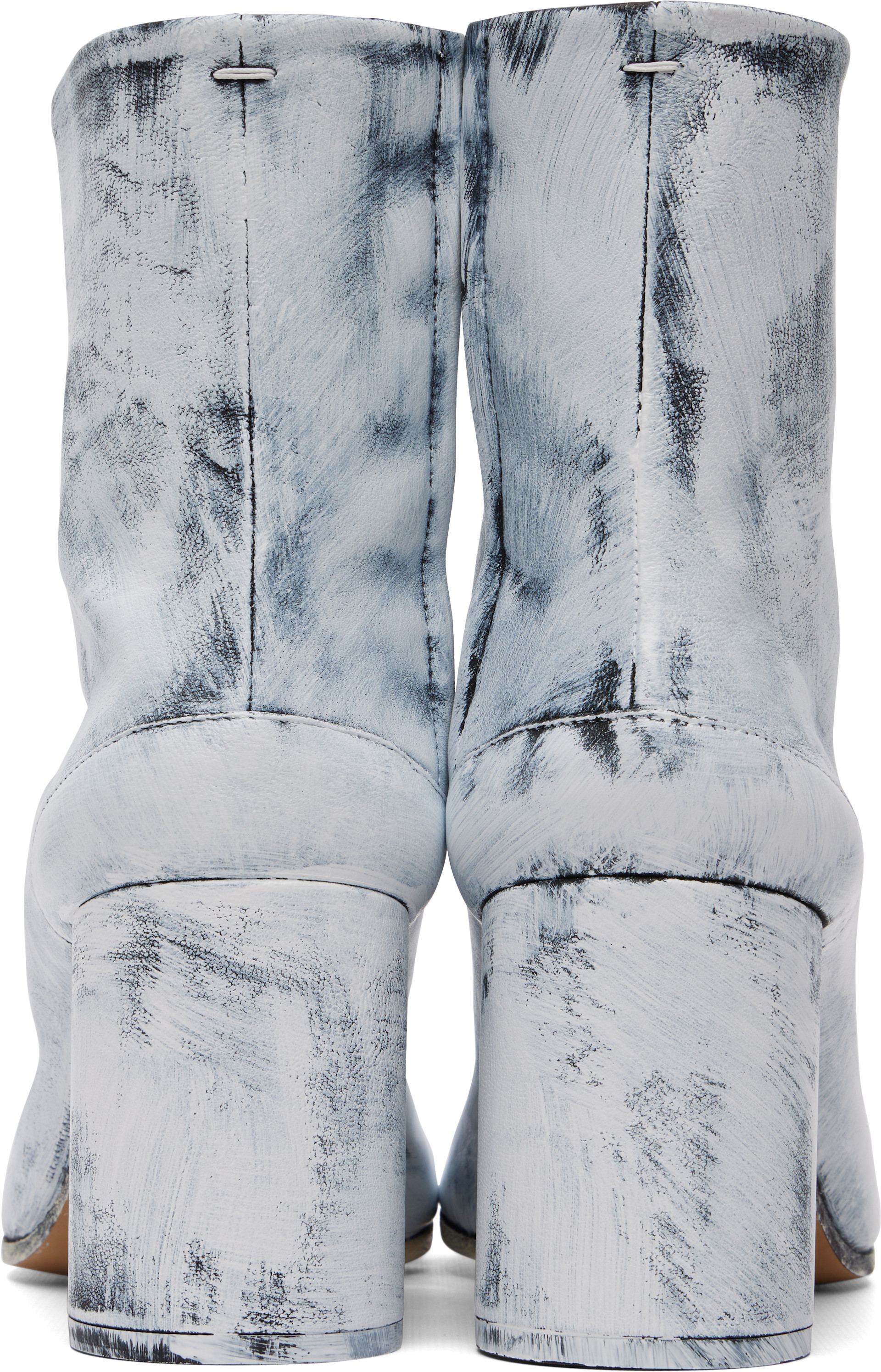 Maison Margiela: ホワイト＆ブラック Tabi Bianchetto ブーツ