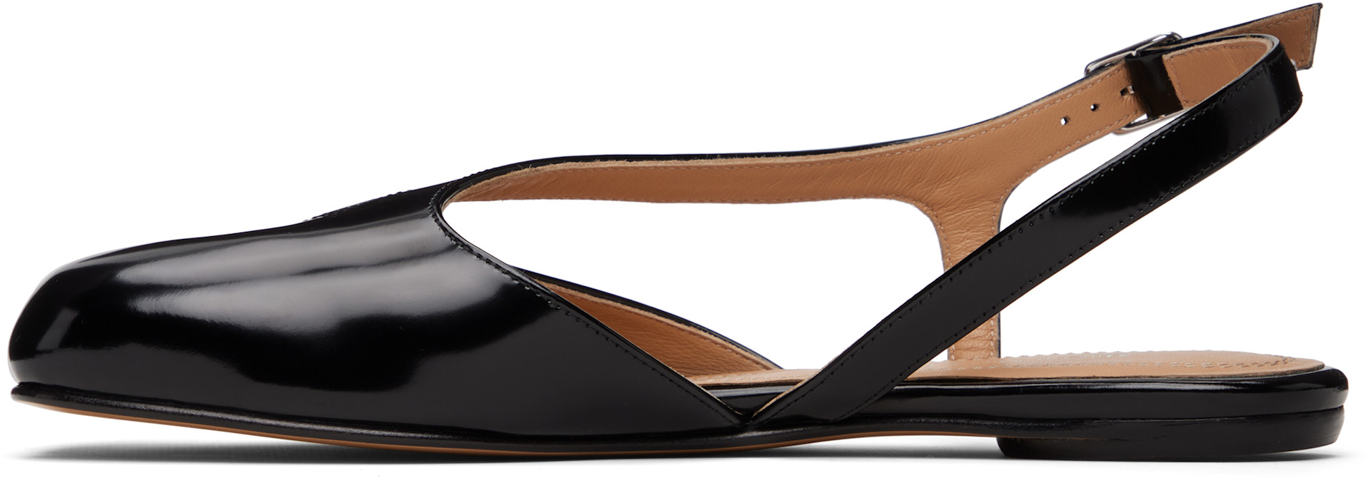 Maison Margiela - Black Tabi Flat Slingback Sandals