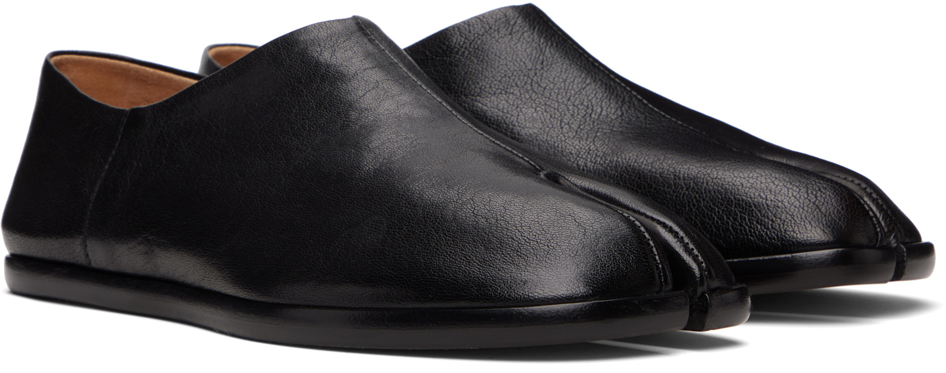 Maison Margiela: ブラック Tabi バブーシュ ローファー | SSENSE 日本