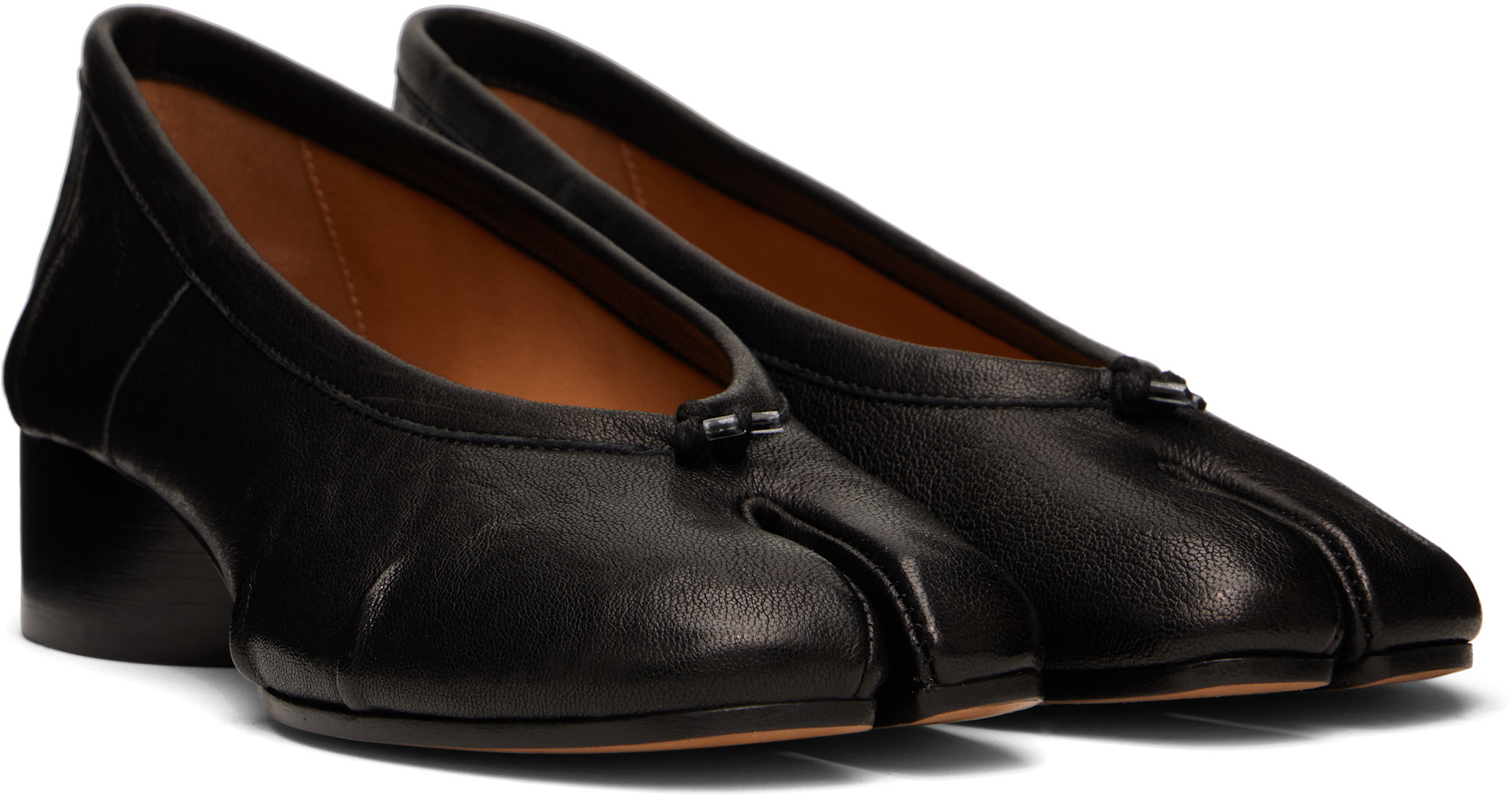 Maison Margiela: Black Tabi Ballerina Heels | SSENSE Denmark
