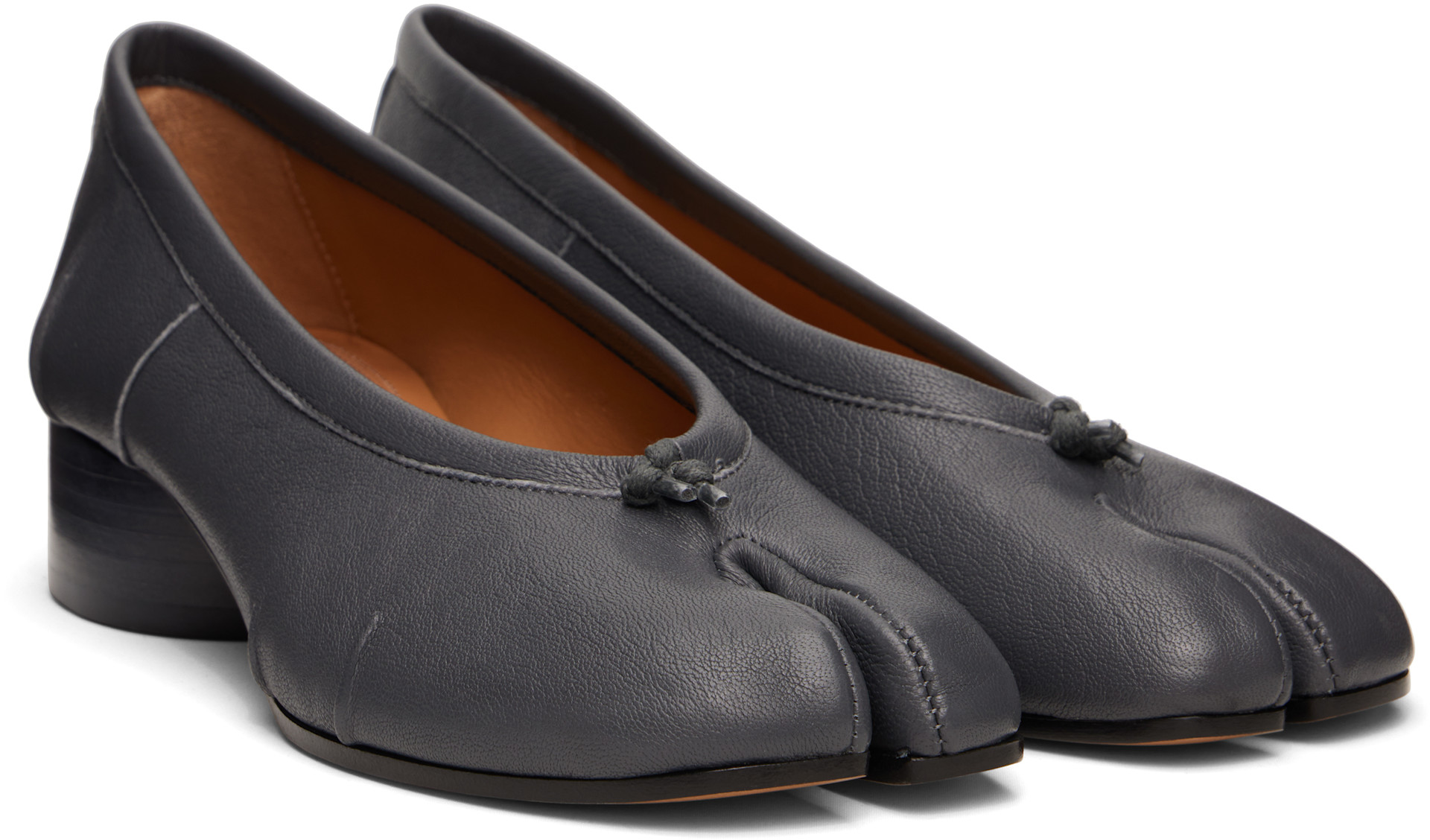 Maison Margiela: Gray Tabi Ballerina Heels | SSENSE