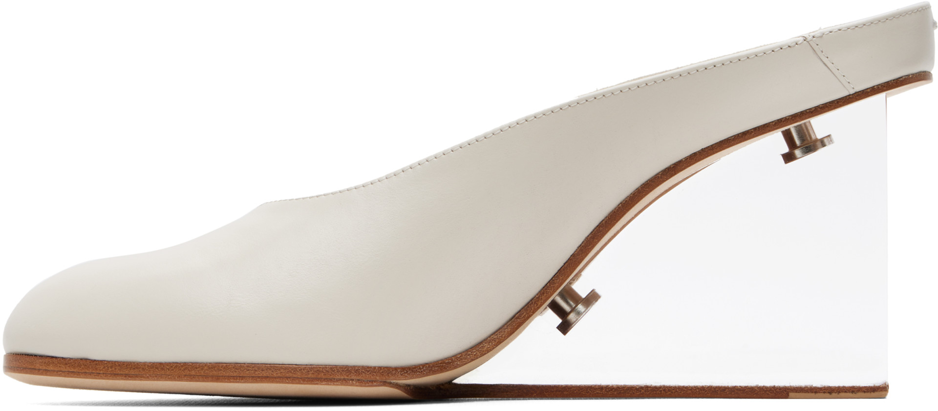 Maison Margiela - Mules à talon Plexi blanc cassé