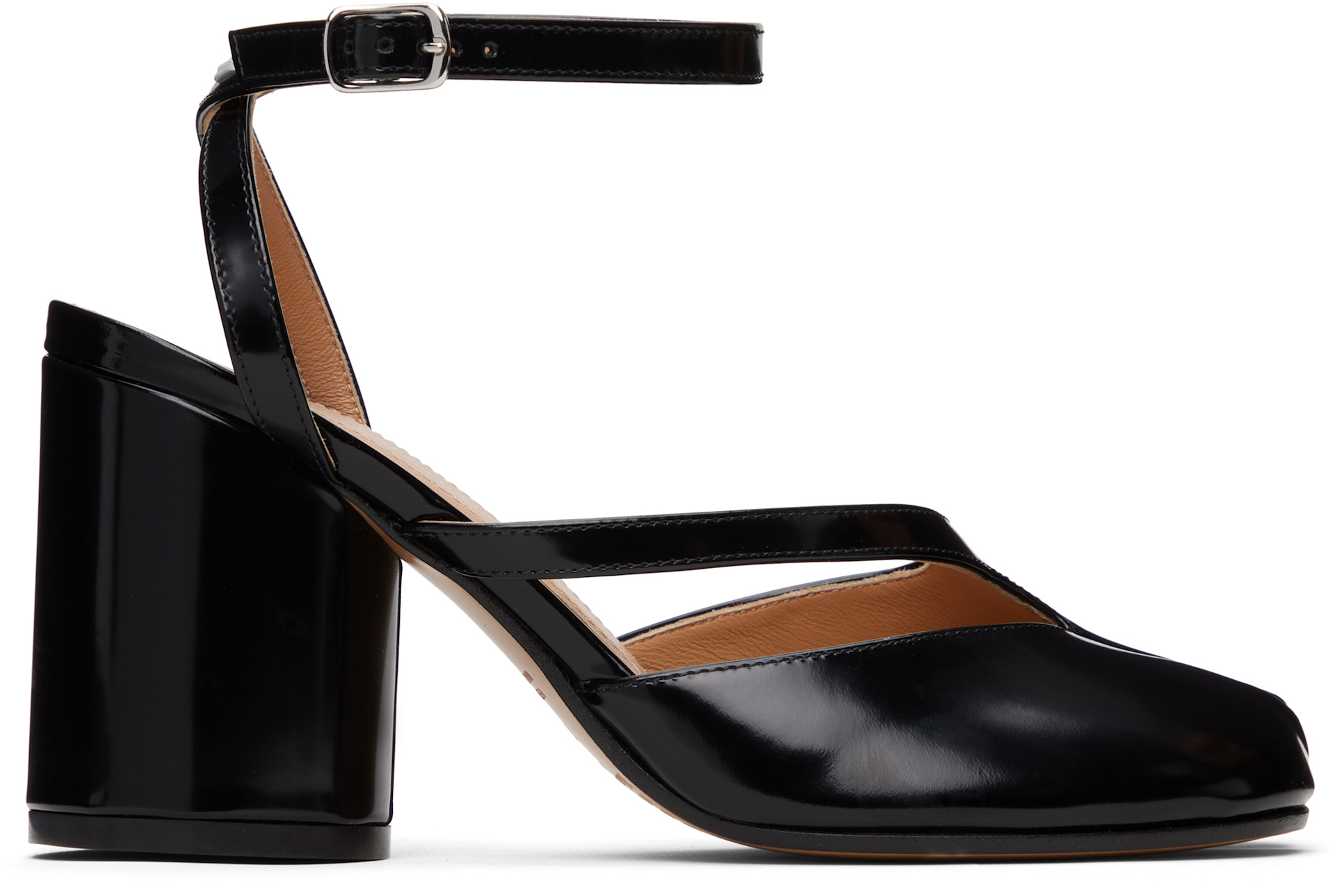 Maison Margiela: ブラック Tabi Pump ヒールサンダル | SSENSE 日本