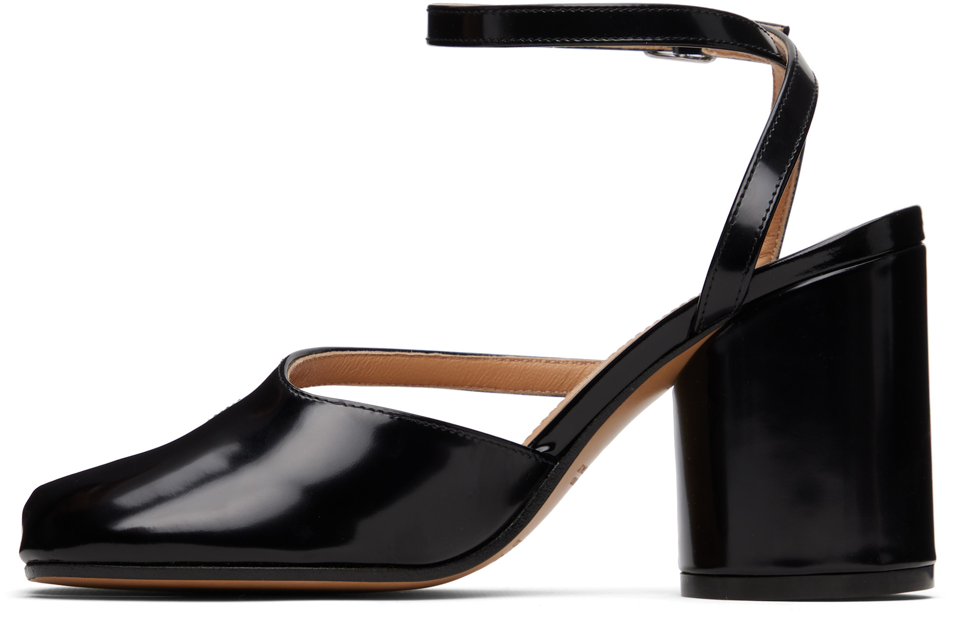 Maison Margiela: Black Tabi Pump Heeled Sandals | SSENSE